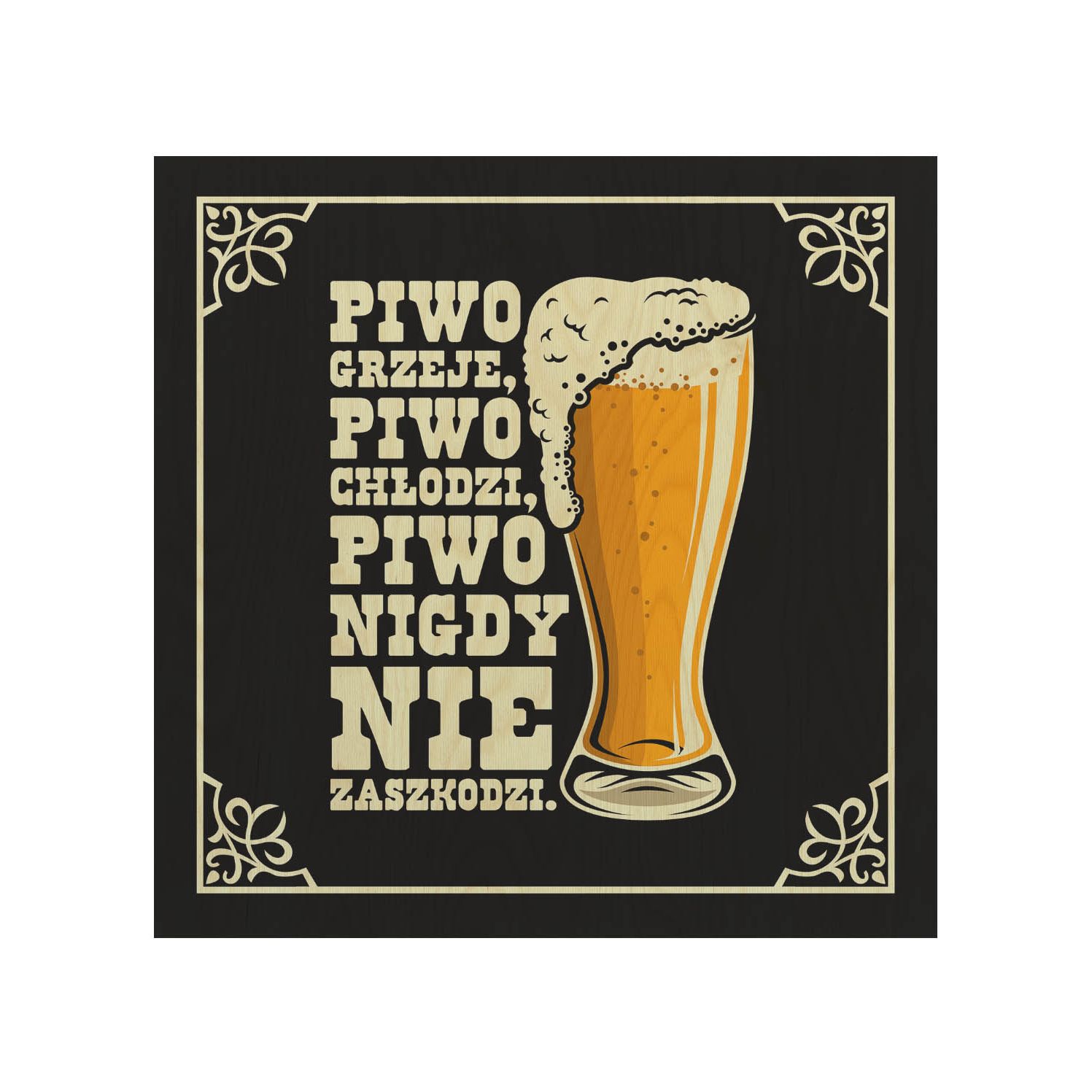 Stolik drewniany Piwo Nie Zaszkodzi 