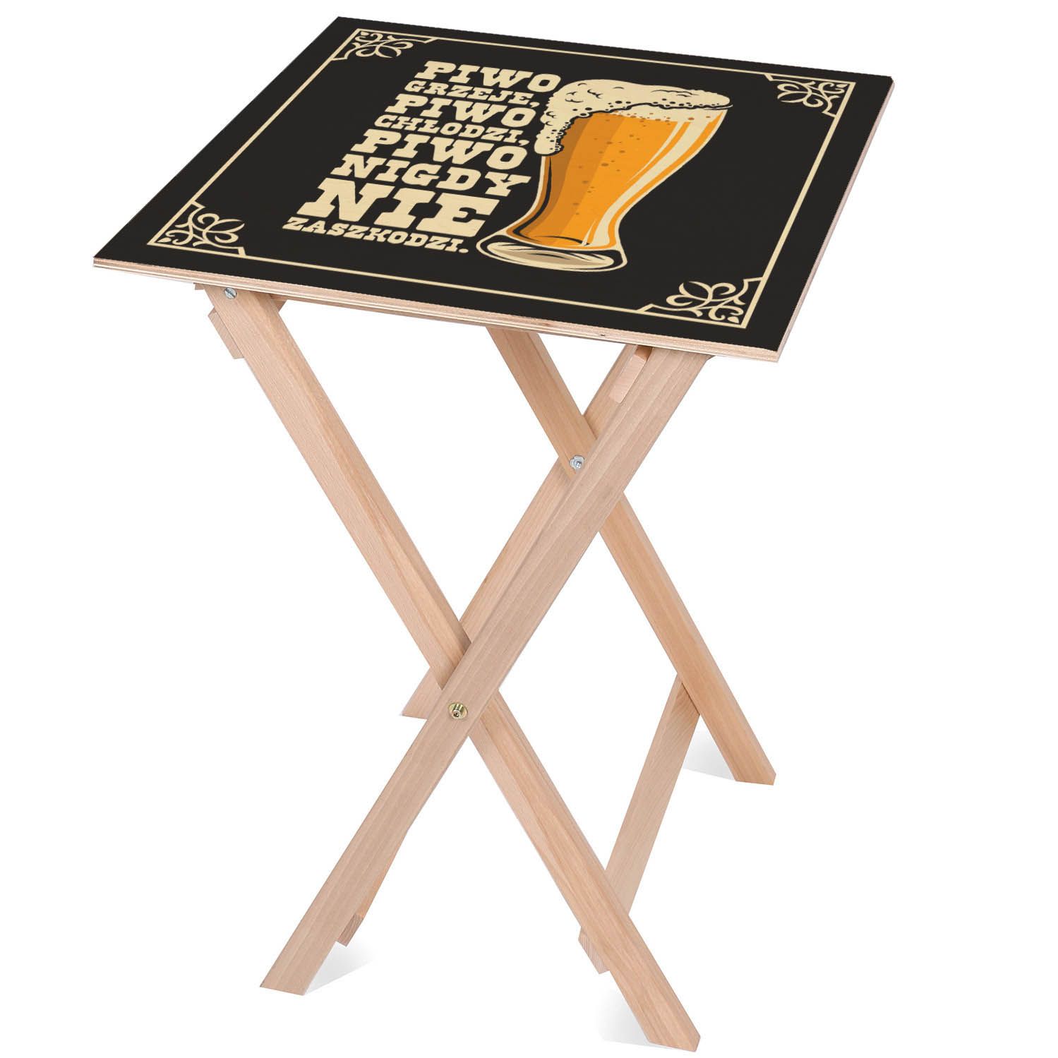 Stolik drewniany Piwo Nie Zaszkodzi 