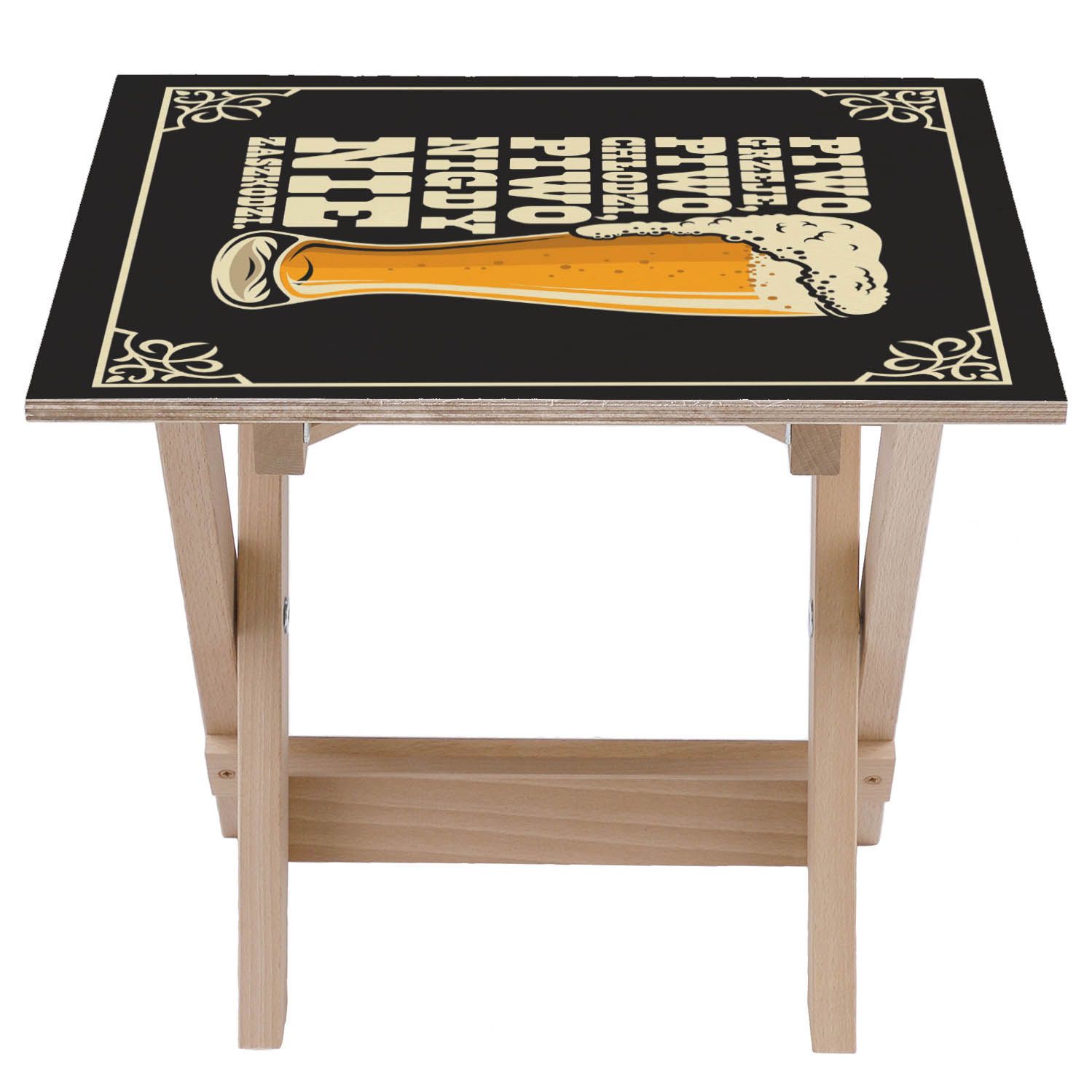 Stolik drewniany Piwo Nie Zaszkodzi 