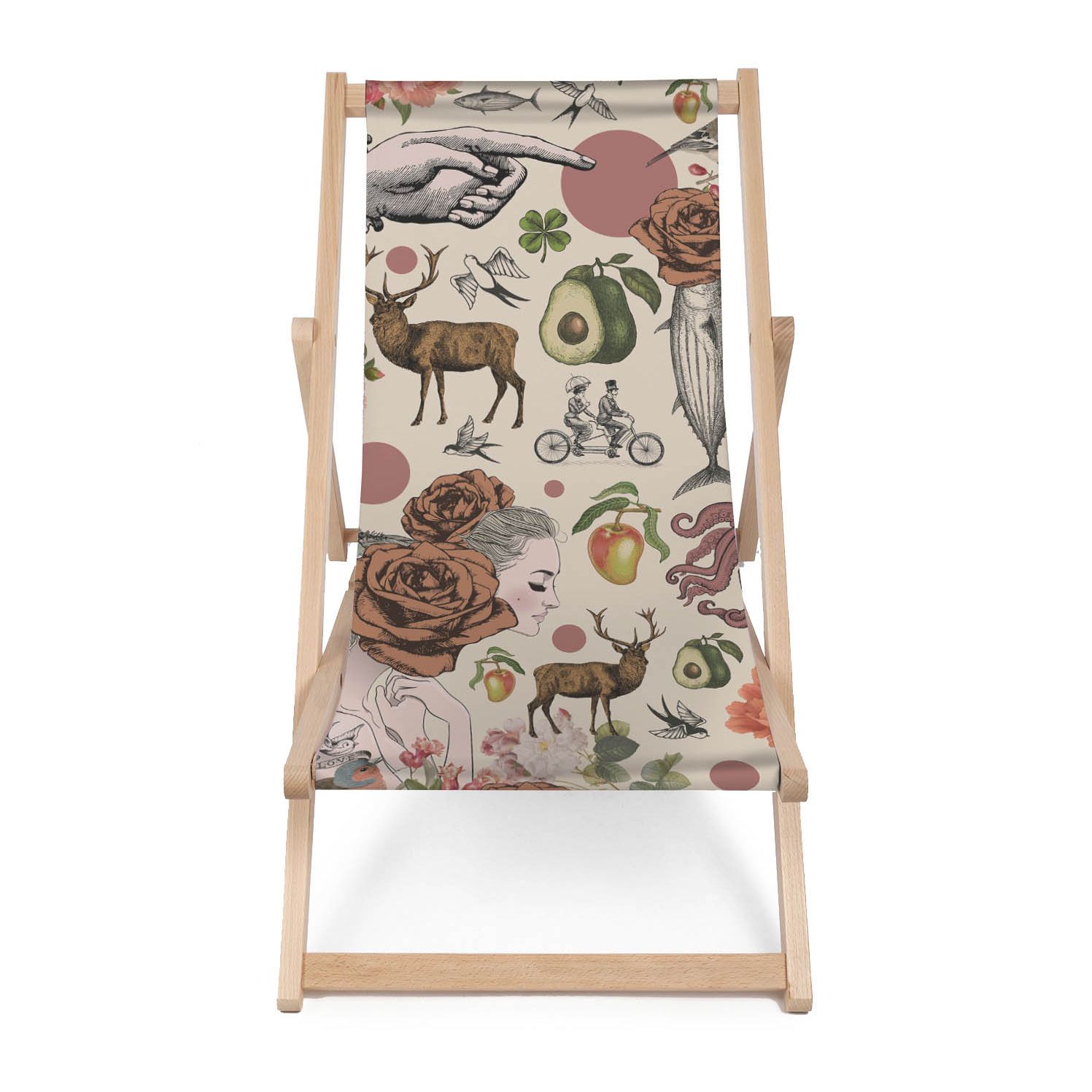 Leżak drewniany Vintage Collage