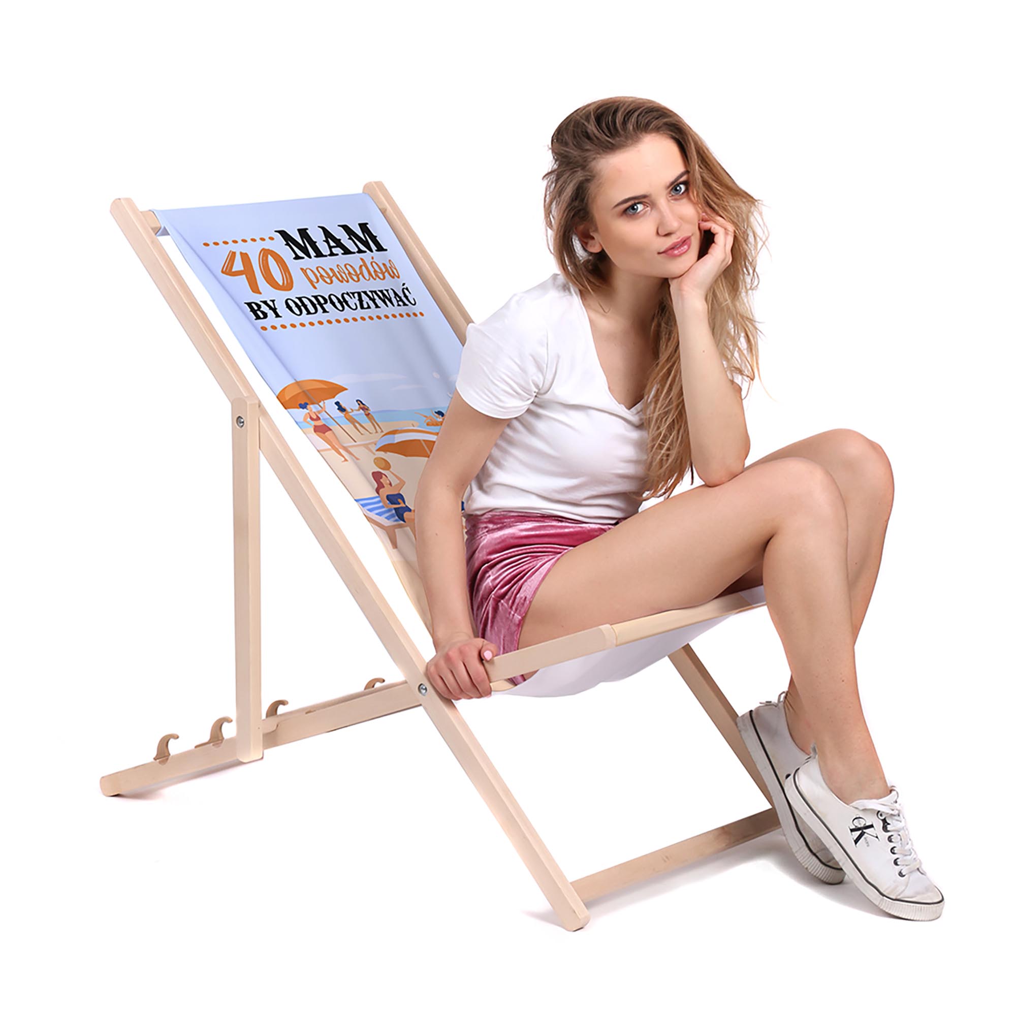Leżak drewniany Personalizacja 40 powodów
