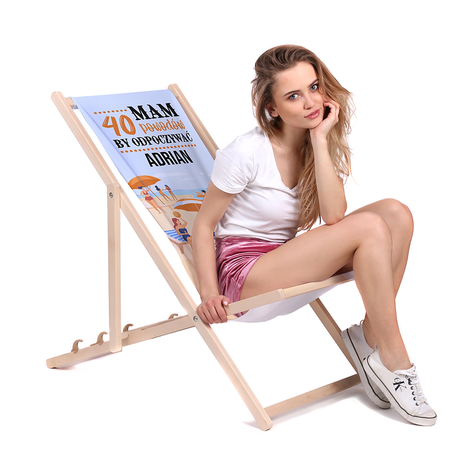 Leżak drewniany Personalizacja 40 powodów