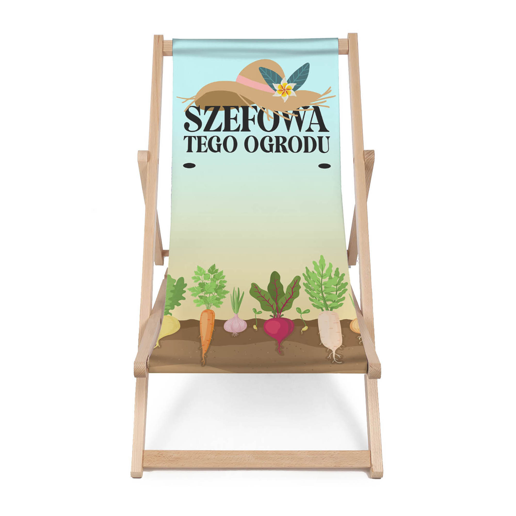 Leżak drewniany Personalizacja Szefowa Ogrodu