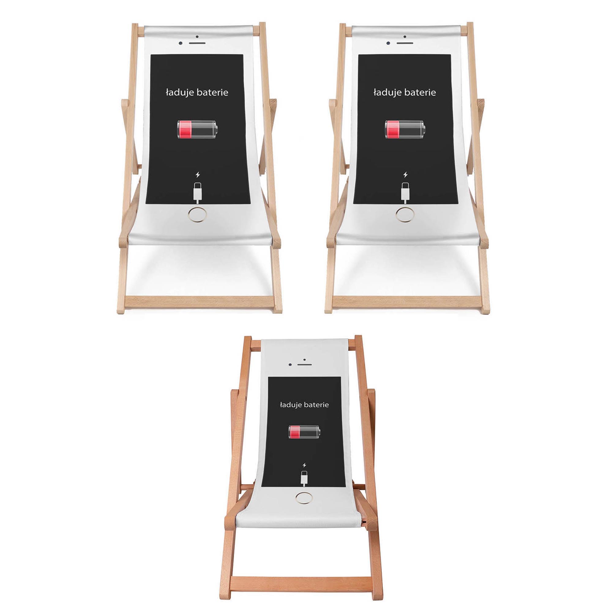 Komplet leżaków 2+1 Personalizacja Baterie