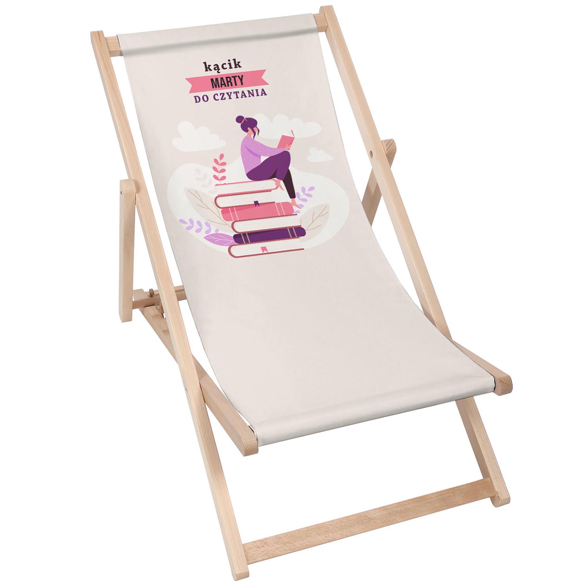 Leżak drewniany Personalizacja Kącik Czytania