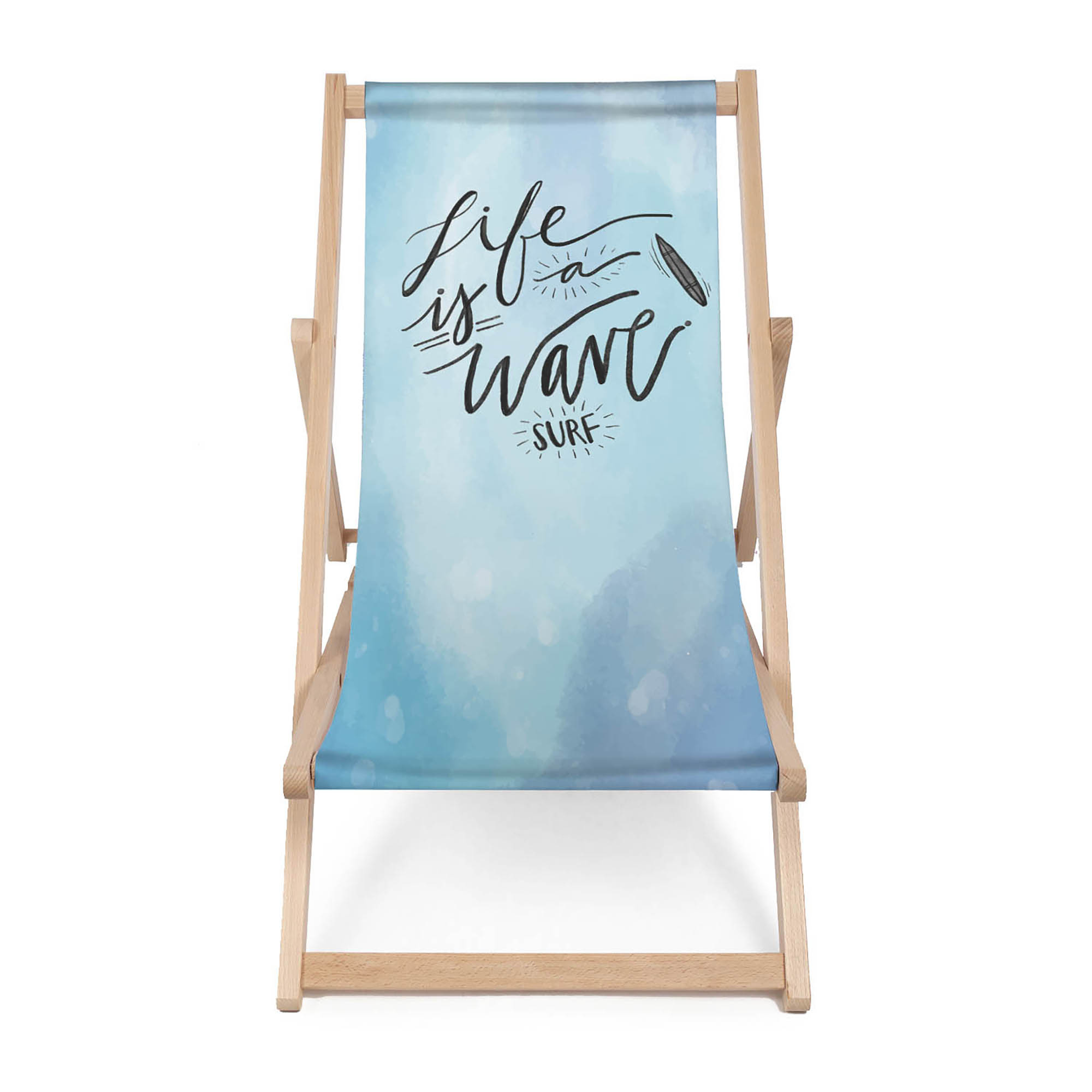 Leżak drewniany Life Is A Wave