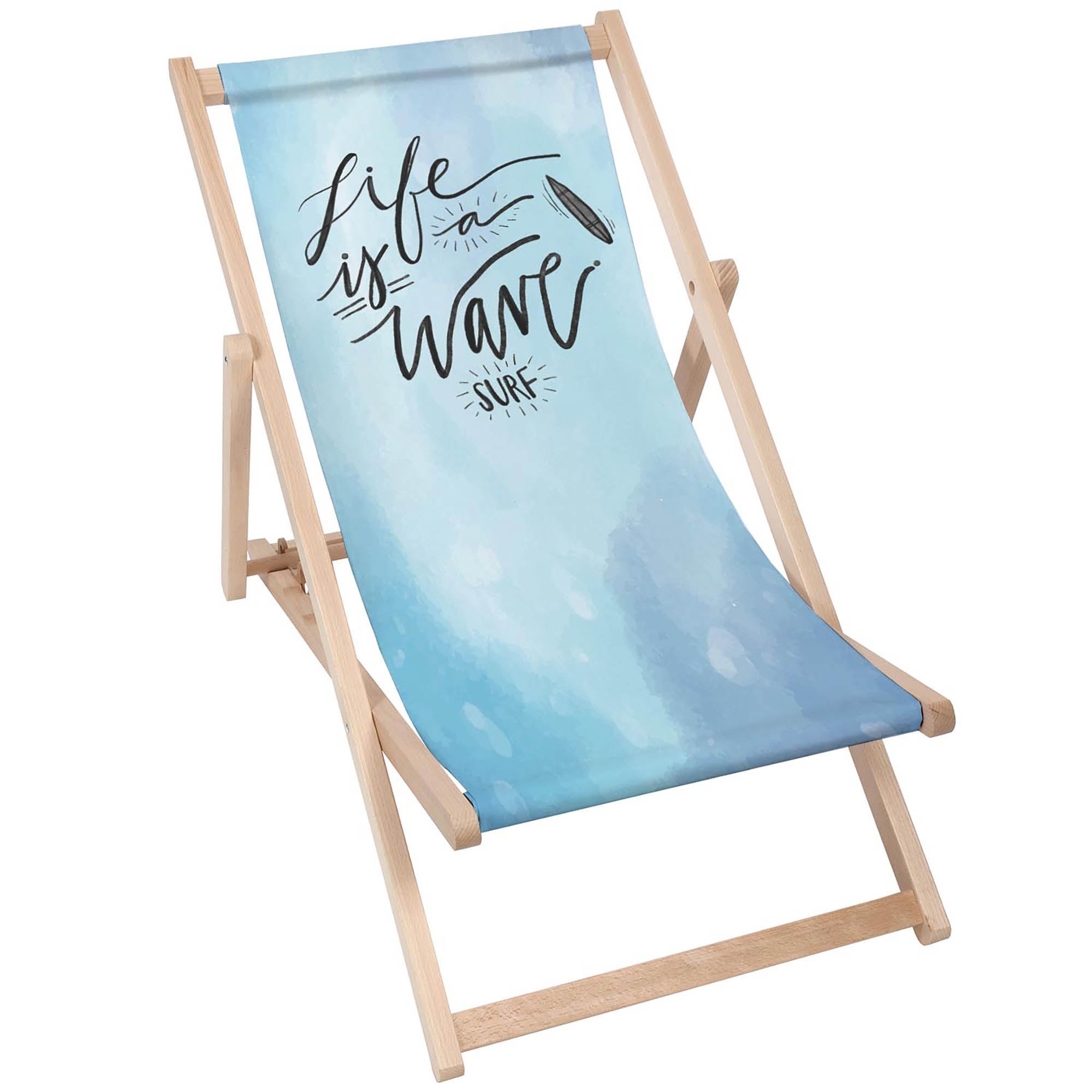 Leżak drewniany Life Is A Wave