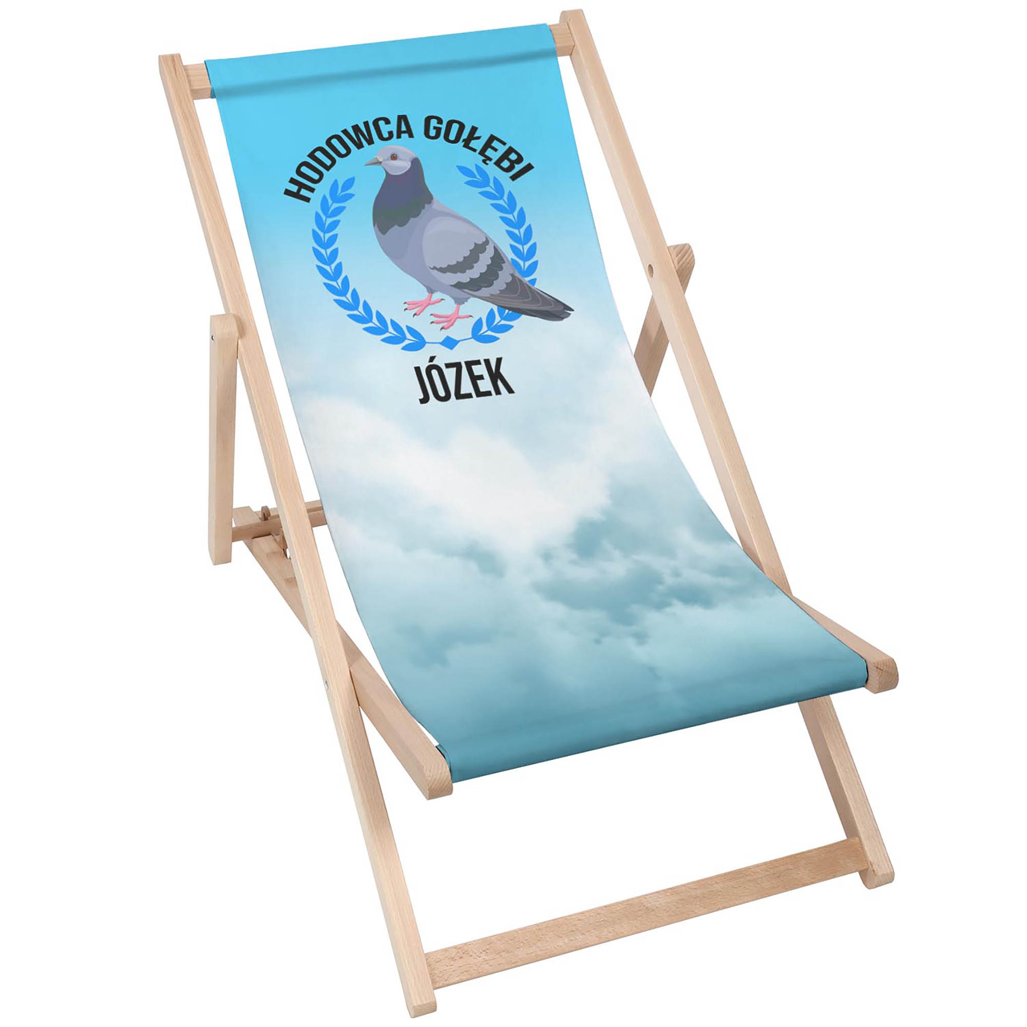 Leżak drewniany Personalizacja Hodowca Gołębi