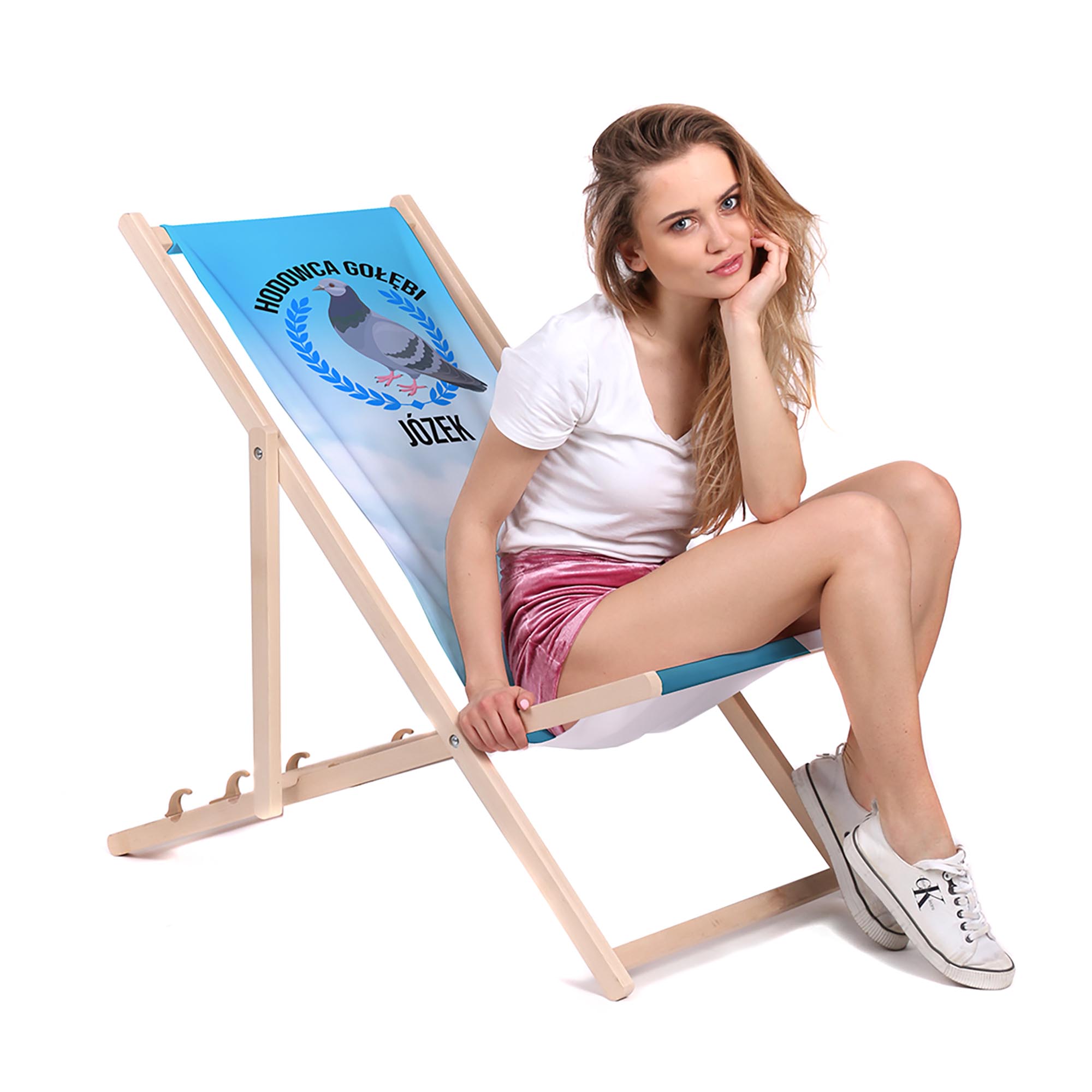 Leżak drewniany Personalizacja Hodowca Gołębi