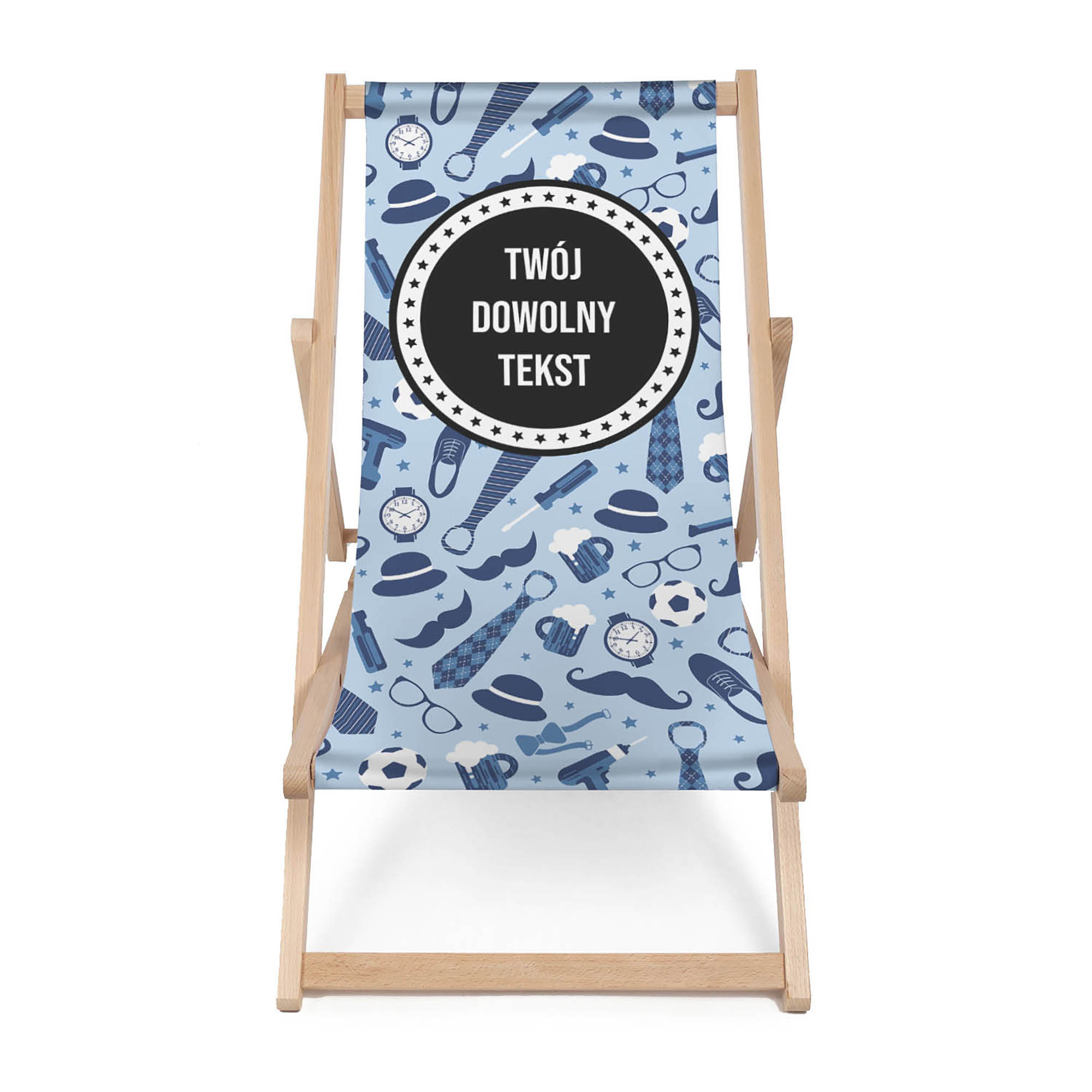 Leżak drewniany Personalizacja Doodle