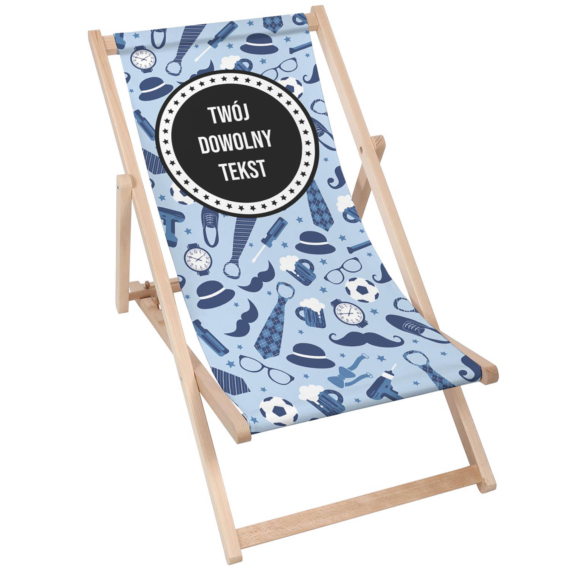 Leżak drewniany Personalizacja Doodle