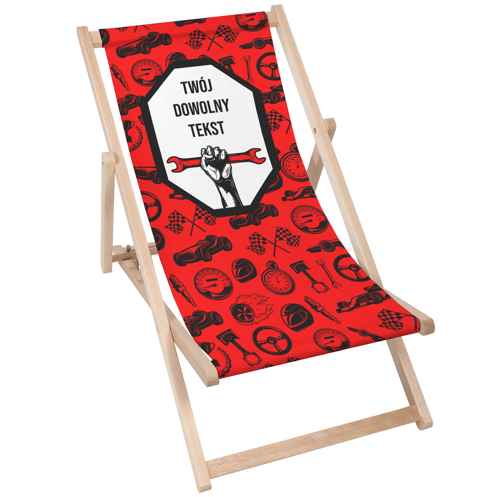 Leżak drewniany Personalizacja Garage