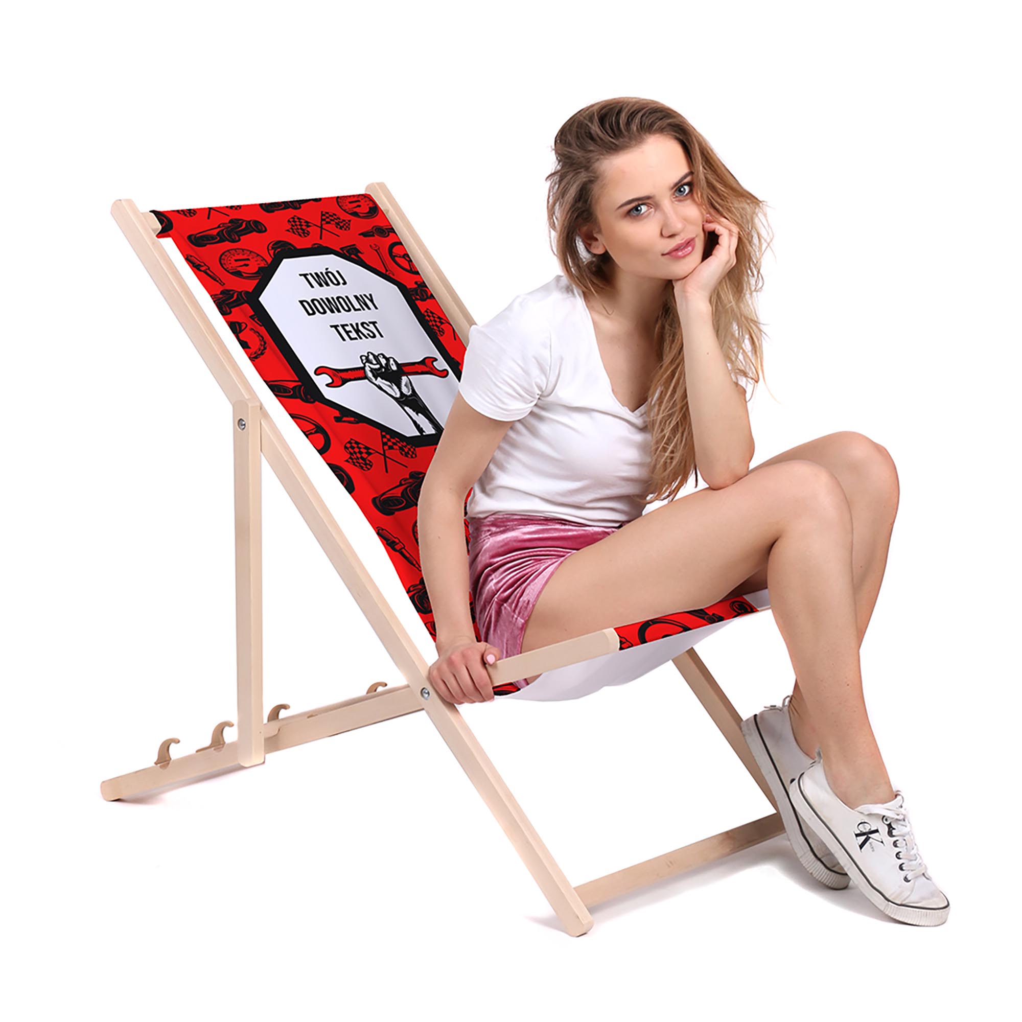 Leżak drewniany Personalizacja Garage