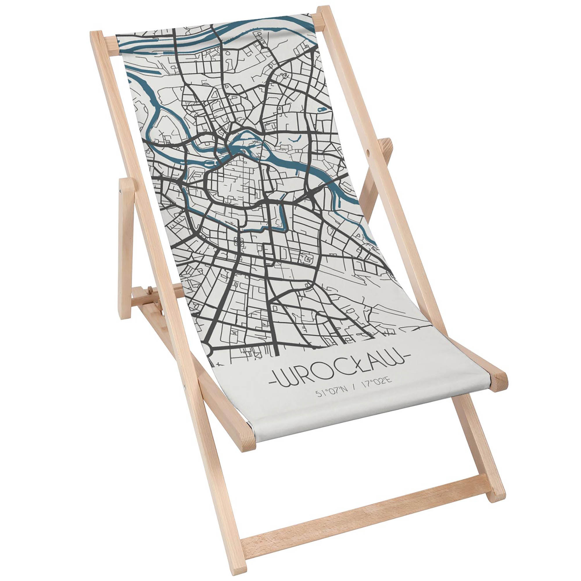 Leżak drewniany Mapa Wrocław