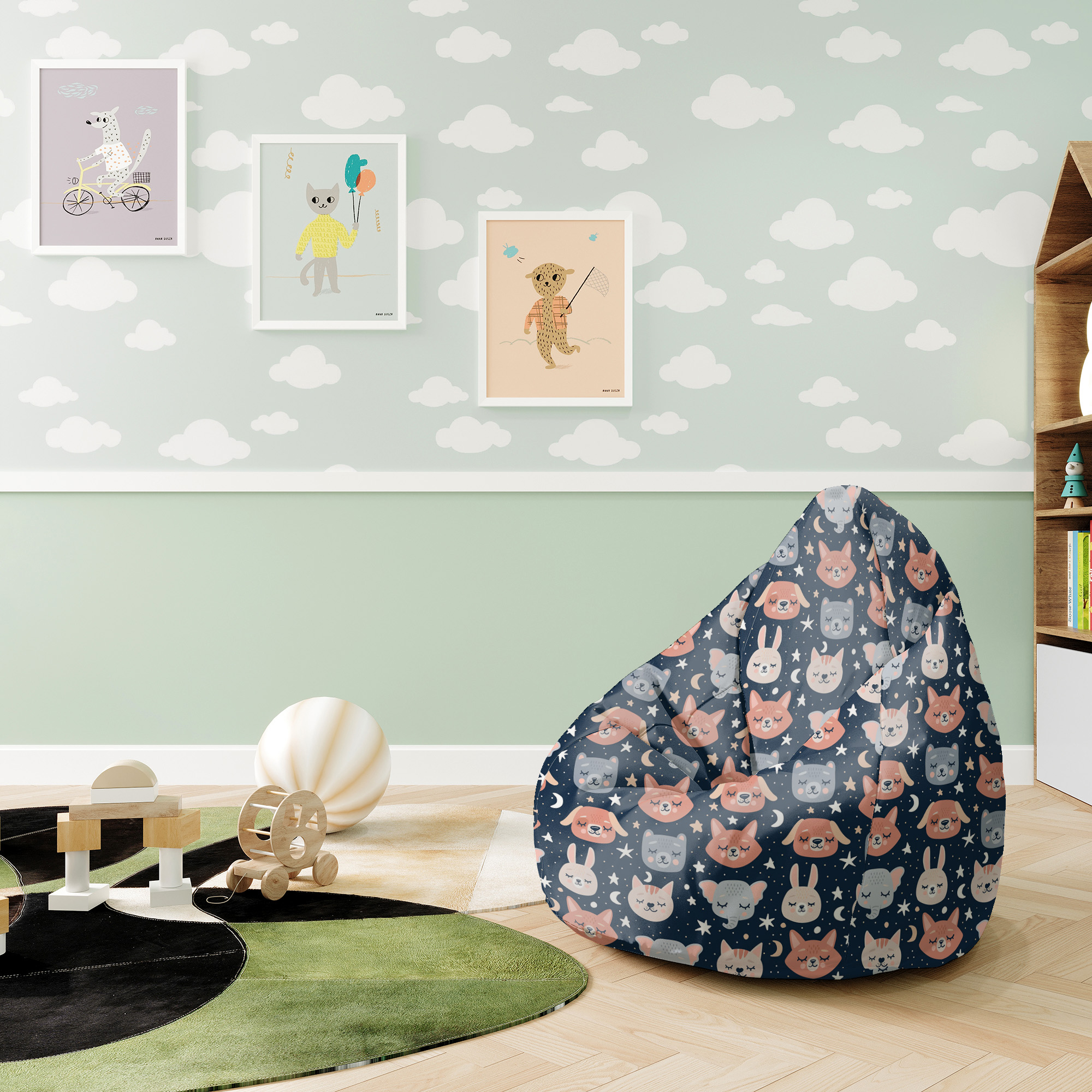 Puf dziecięcy Malaga Worek Sleeping Animals