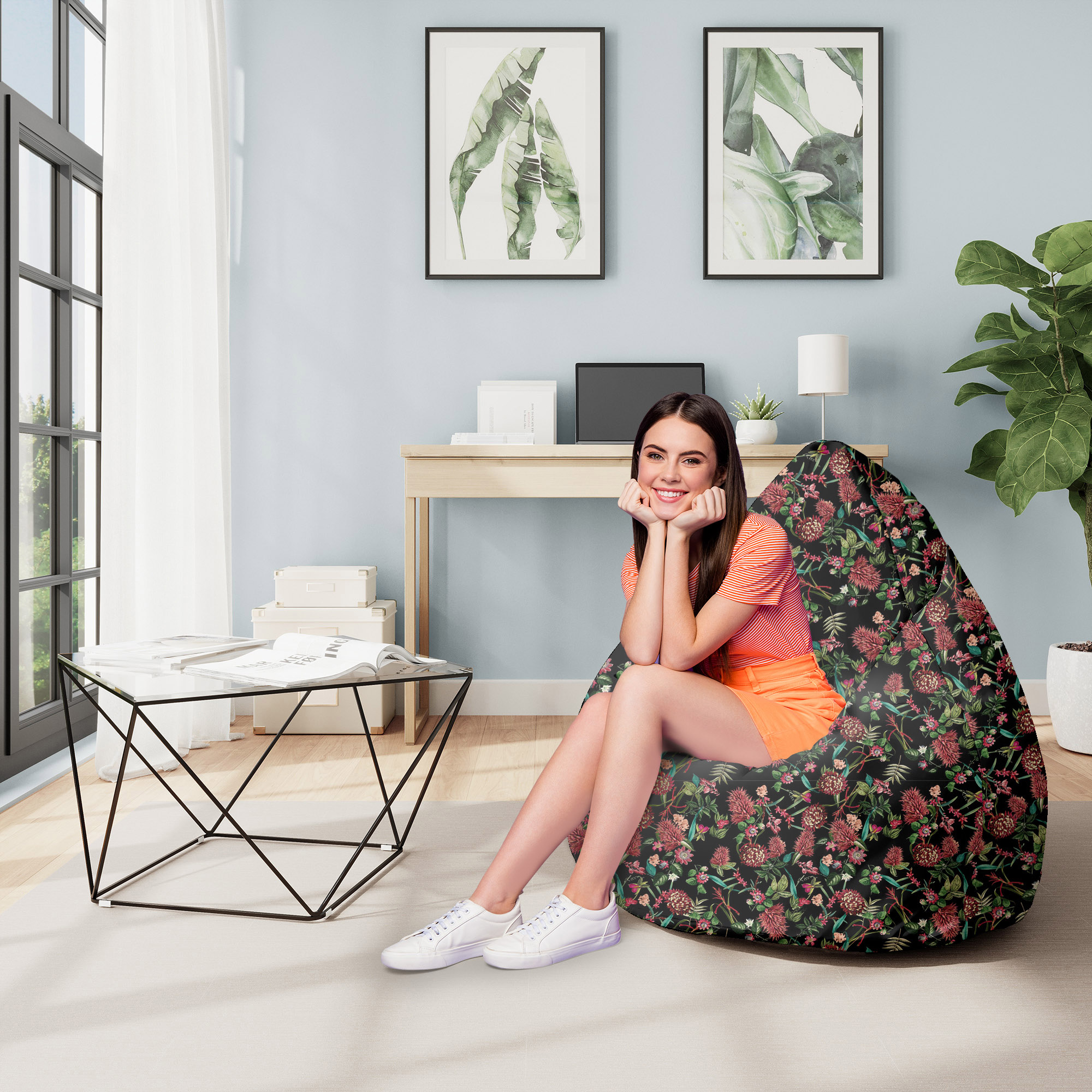 Puf Chicago Worek Sako Dark Jungle Red