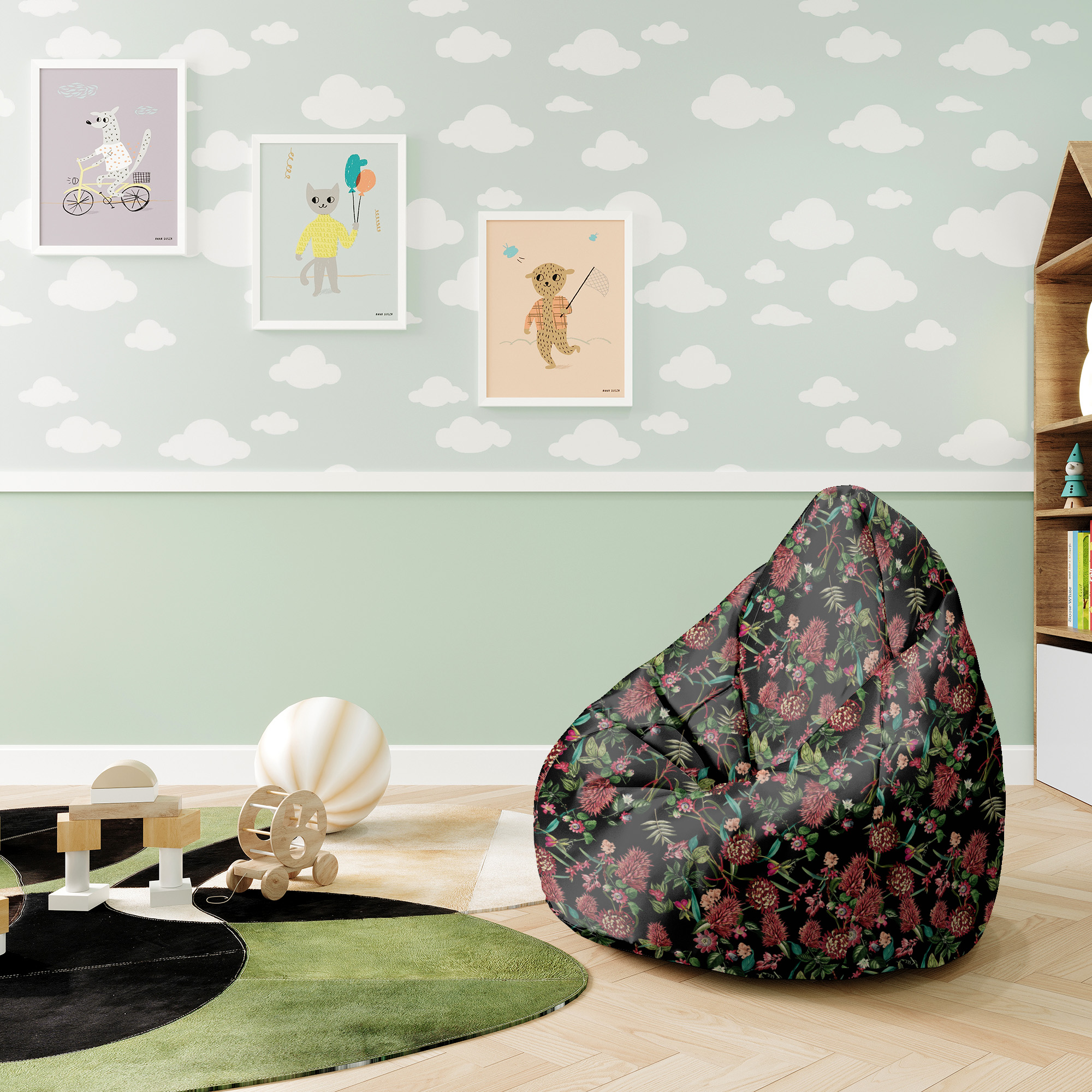 Puf Chicago Worek Sako Dark Jungle Red