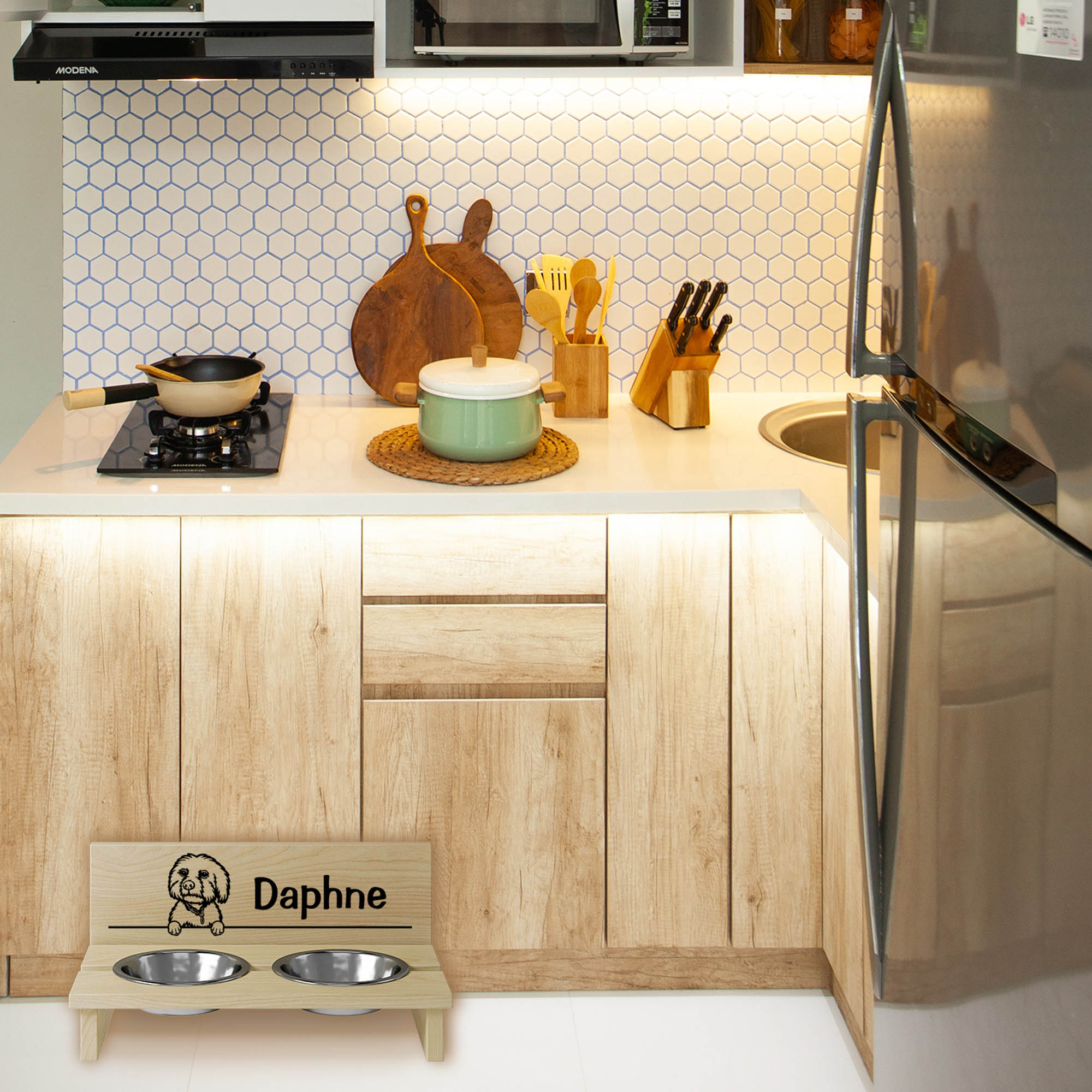 Stojak na miskę dla psa Maltipoo PERSONALIZACJA