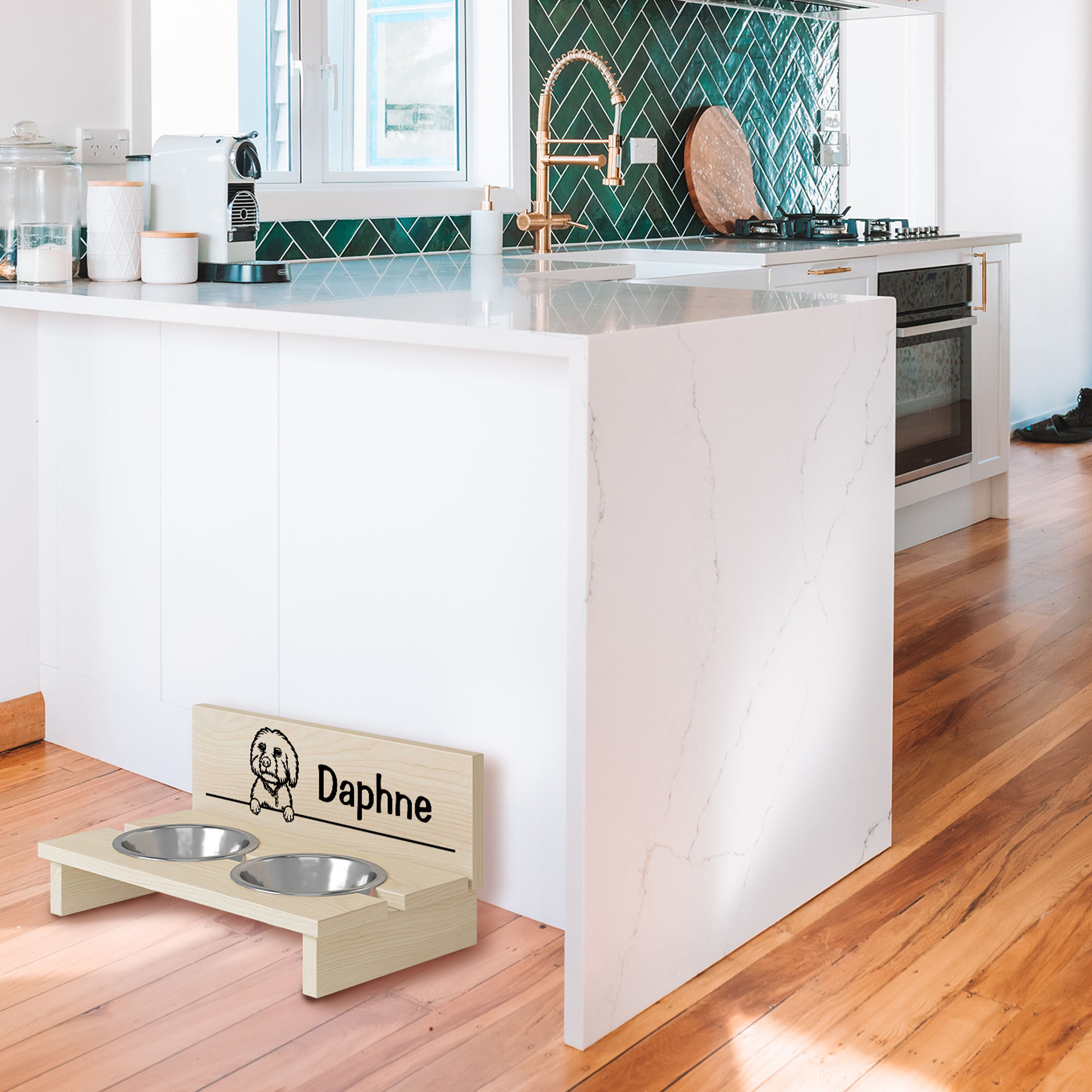 Stojak na miskę dla psa Maltipoo PERSONALIZACJA