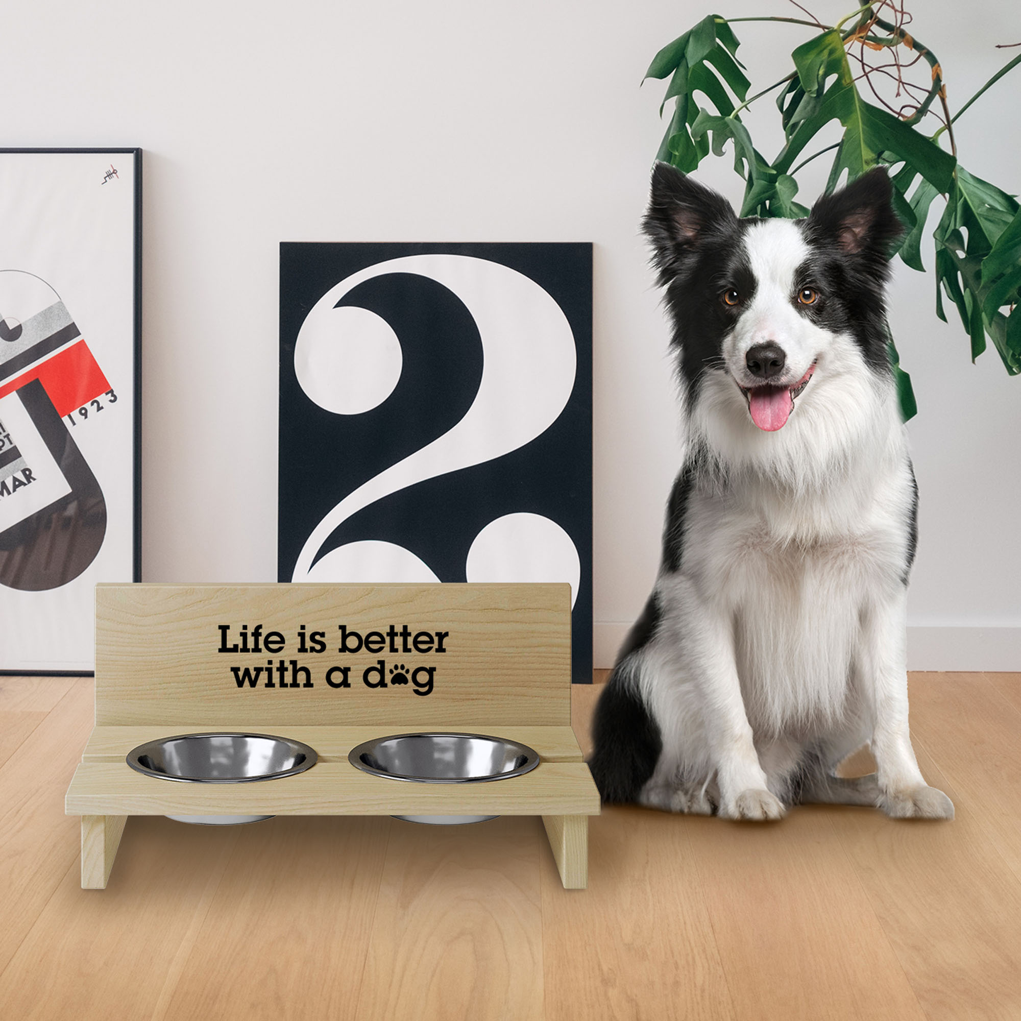 Stojak na miskę dla psa Life is Better with a Dog3