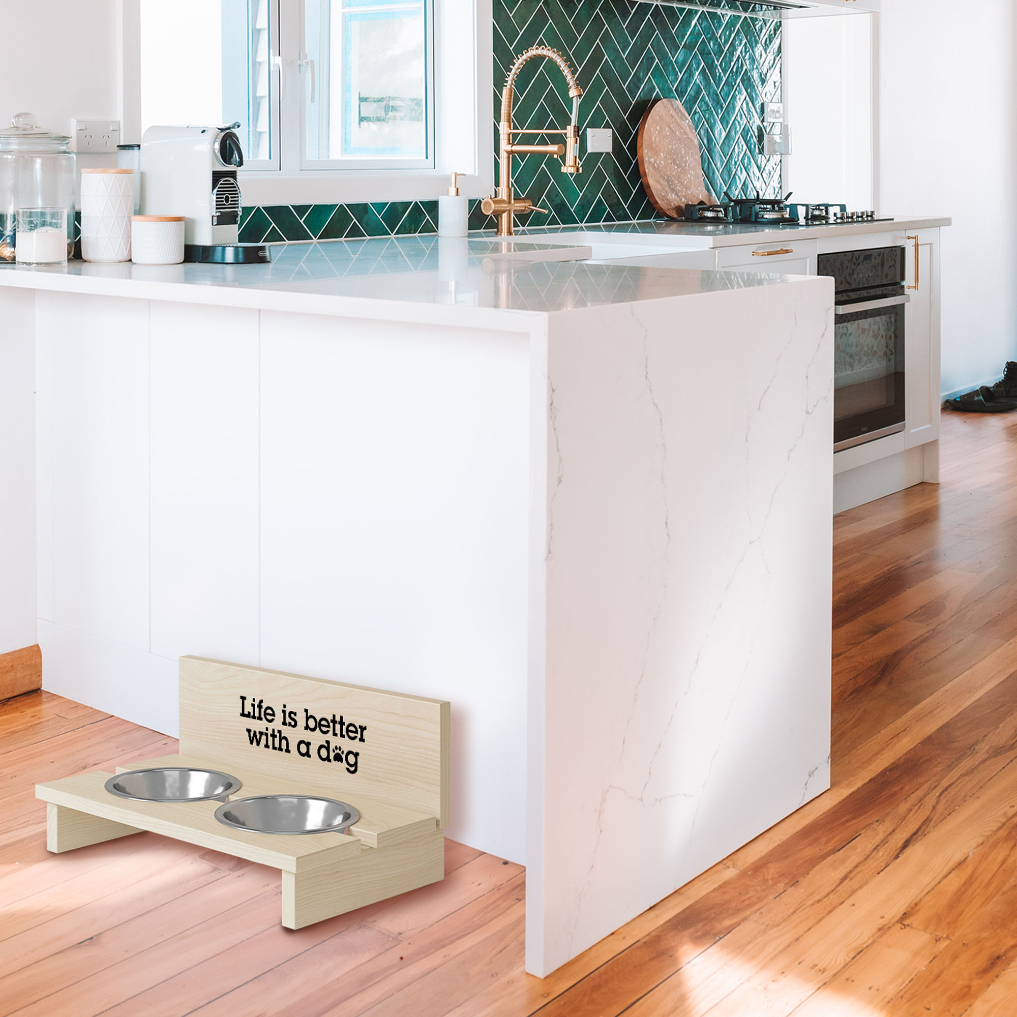 Stojak na miskę dla psa Life is Better with a Dog3