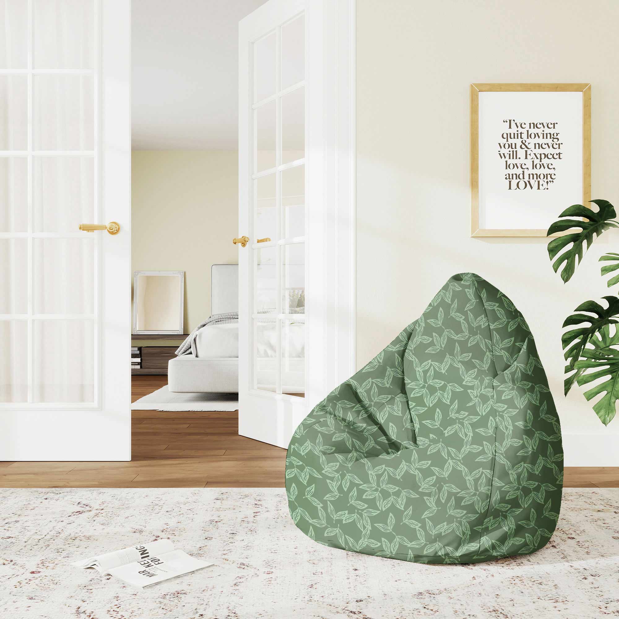 Puf Chicago Worek Sako Herbal Leaves Pattern