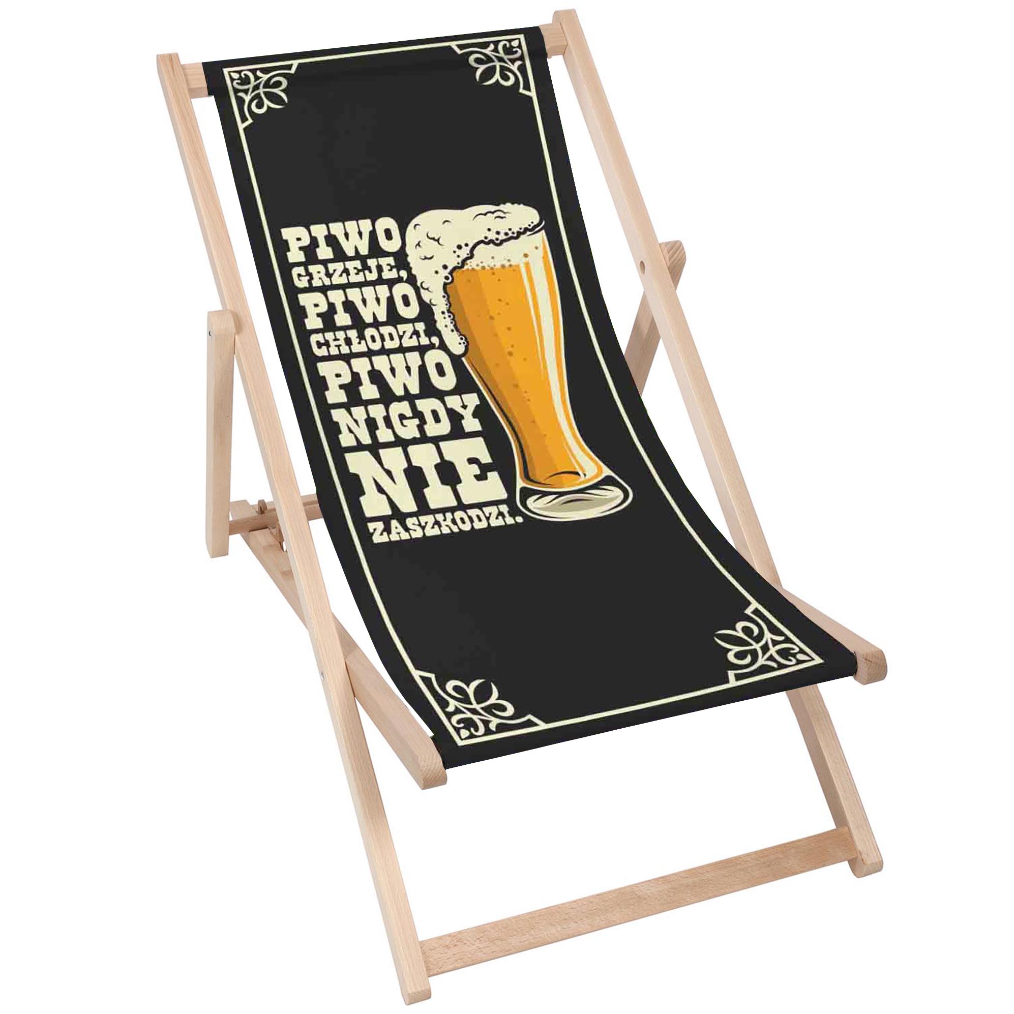 Zestaw Leżak i stolik dla Taty Piwo nie Zaszkodzi