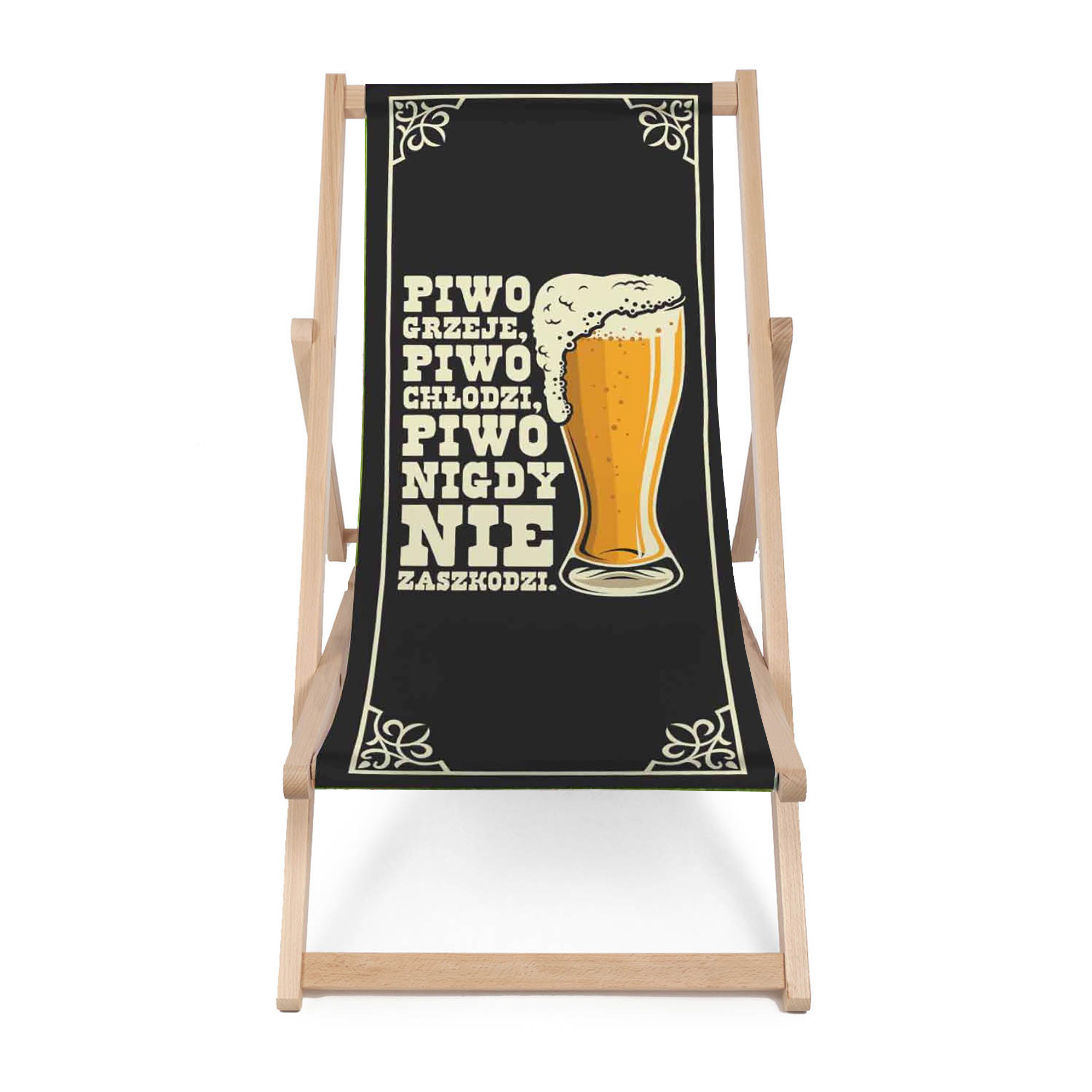 Zestaw Leżak i stolik dla Taty Piwo nie Zaszkodzi