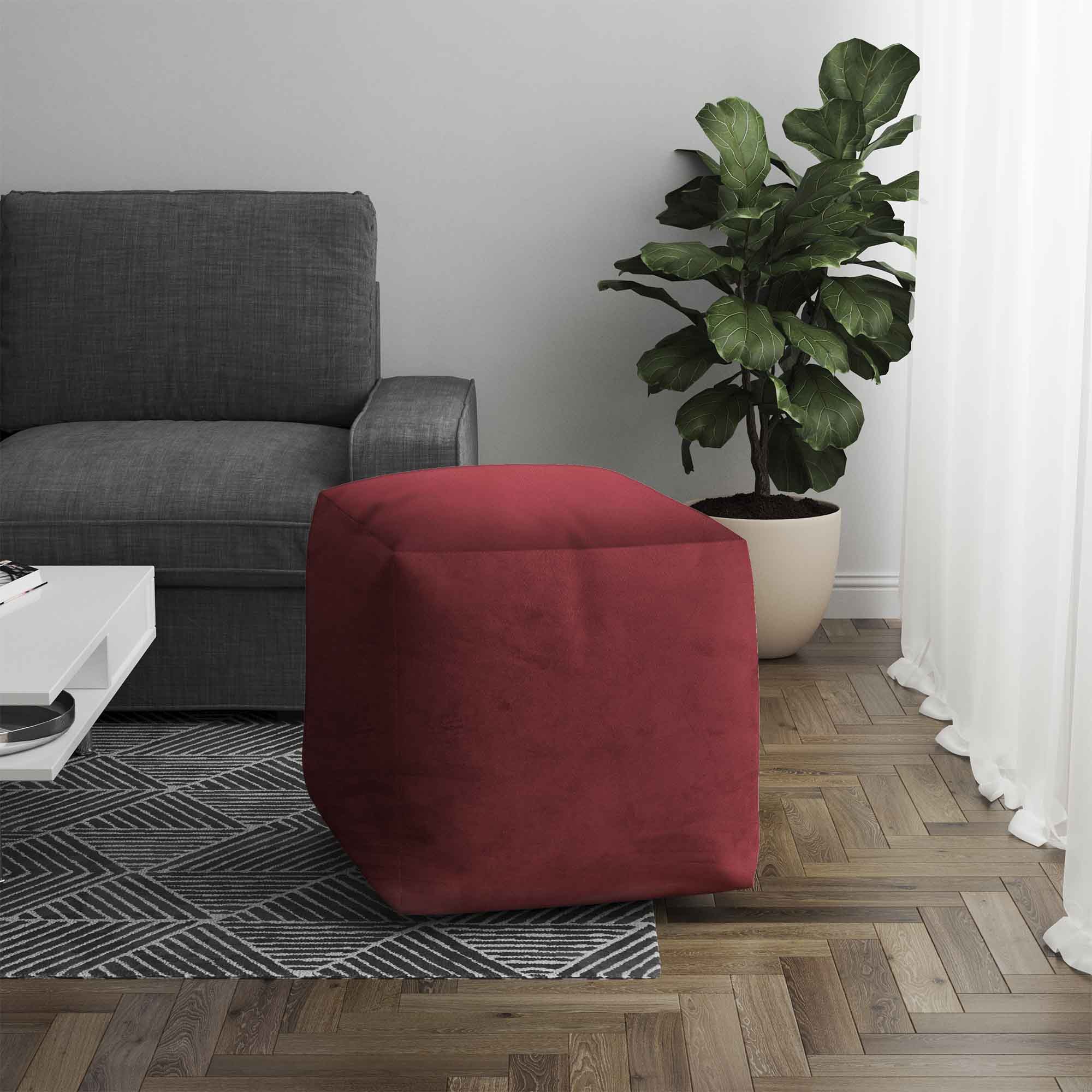 Puf Cube Burgundy