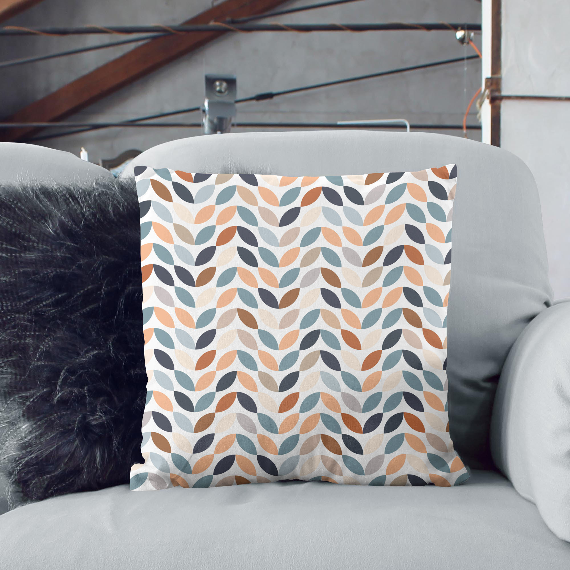 Poduszka Retro White Leafs