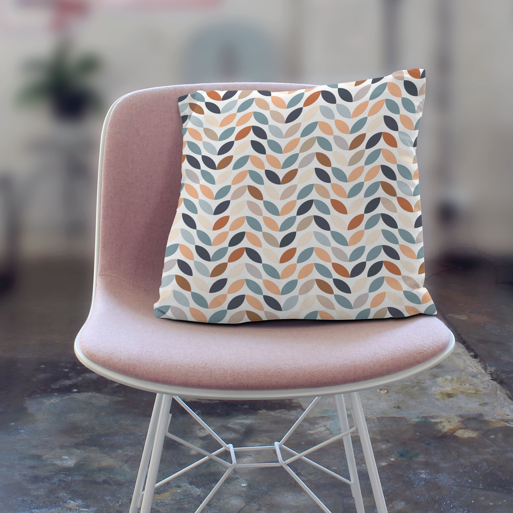 Poduszka Retro White Leafs