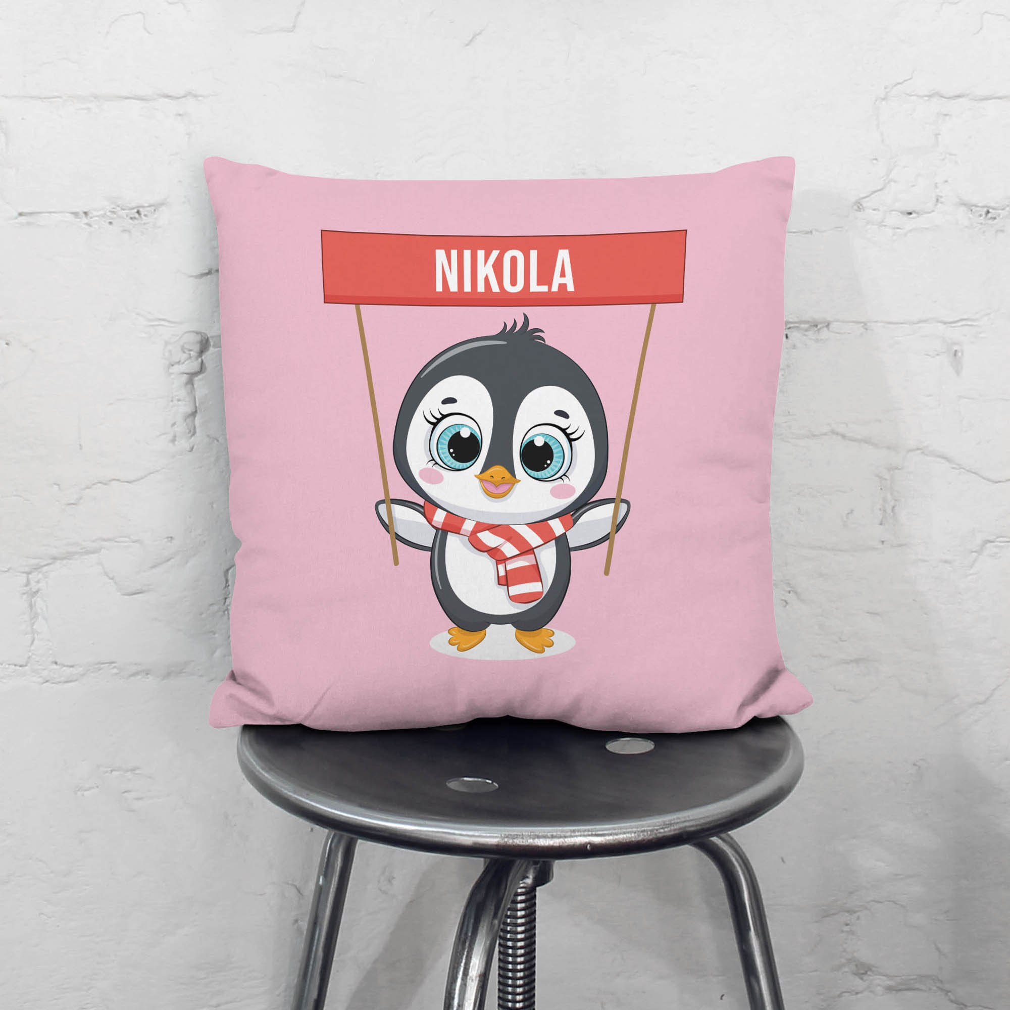 Poduszka Pingwin Świąteczny PERSONALIZACJA