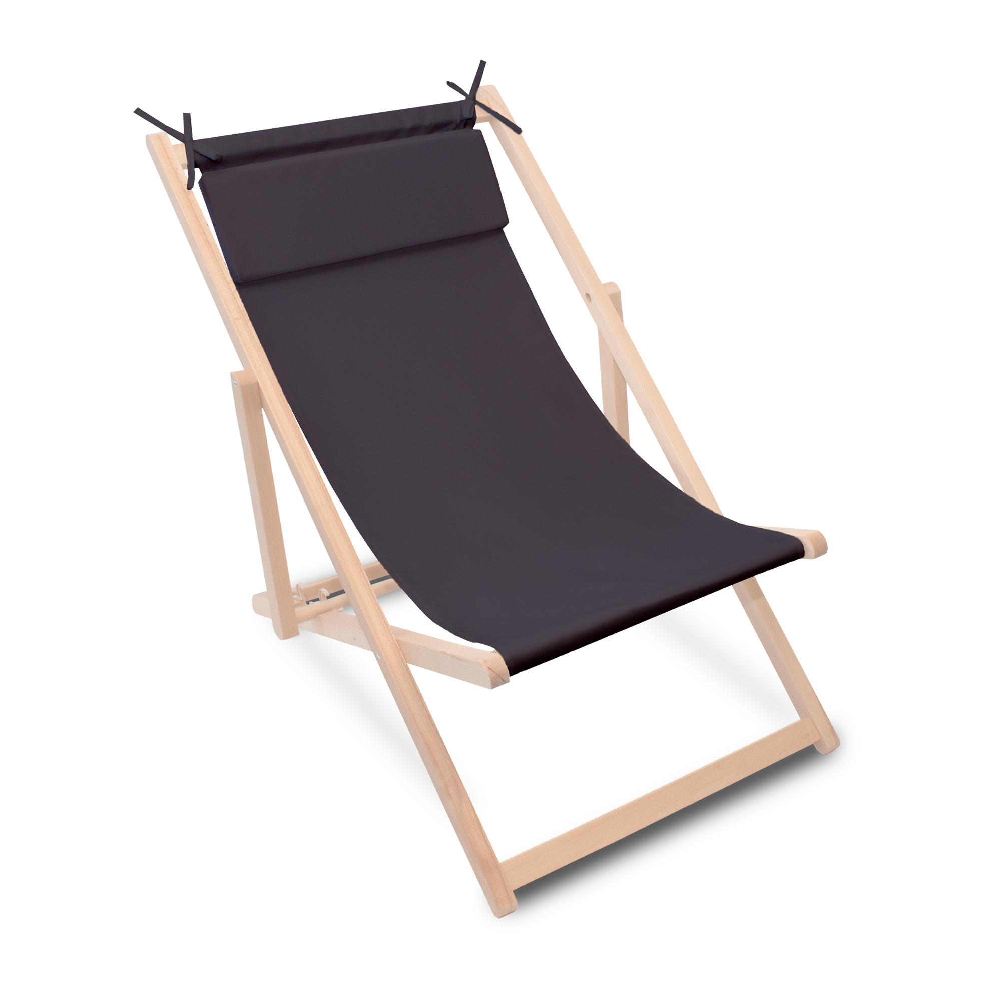 Leżak drewniany z poduszką Charcoal