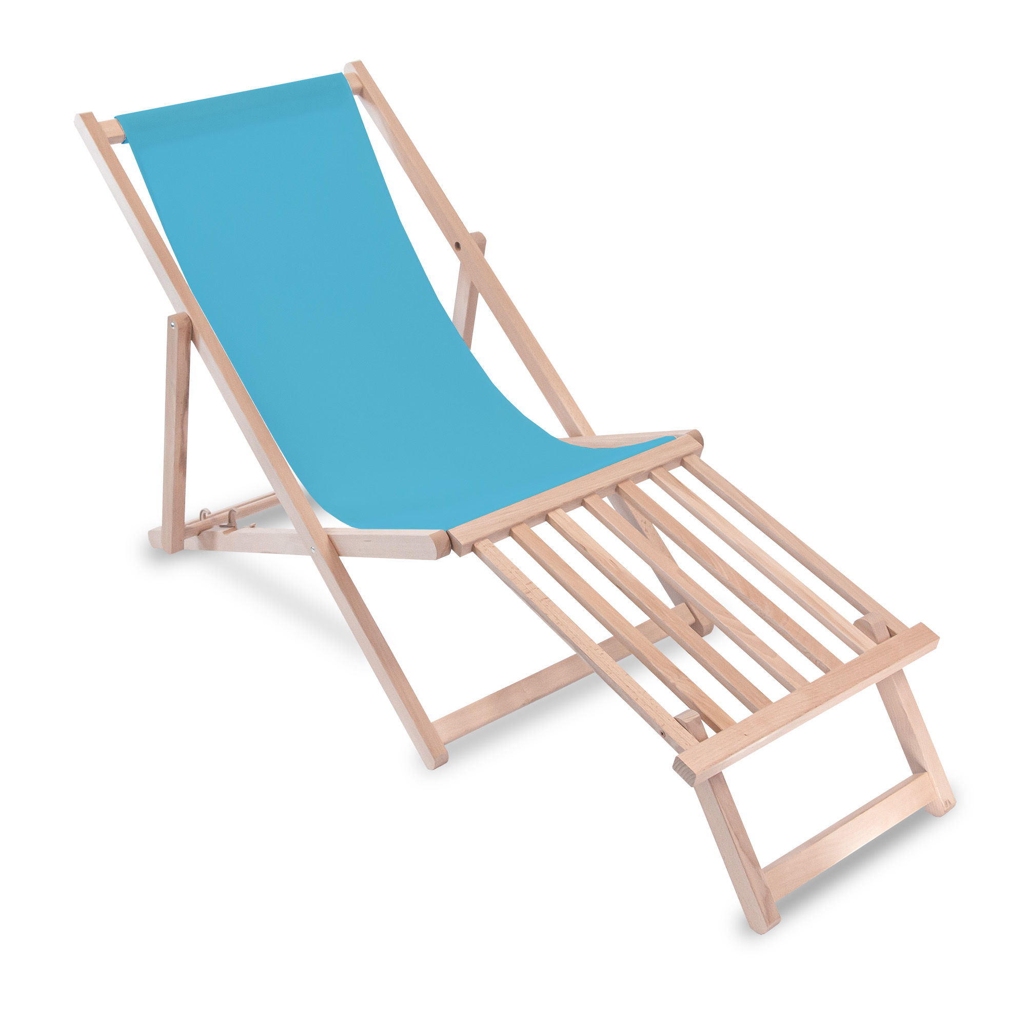 Leżak drewniany z podnóżkiem drewnianym Sky