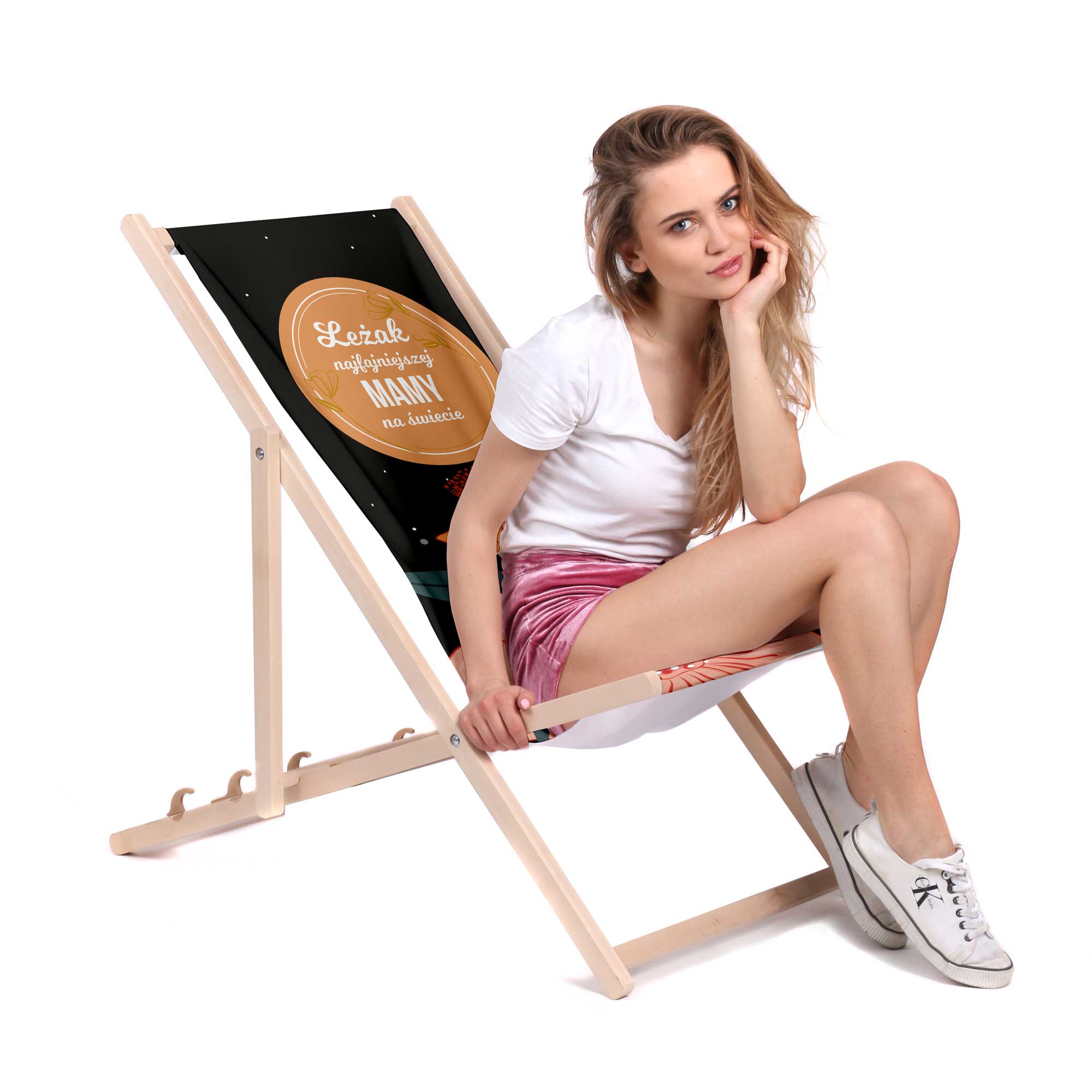 Leżak drewniany Najfajniejszej Mamy na Świecie