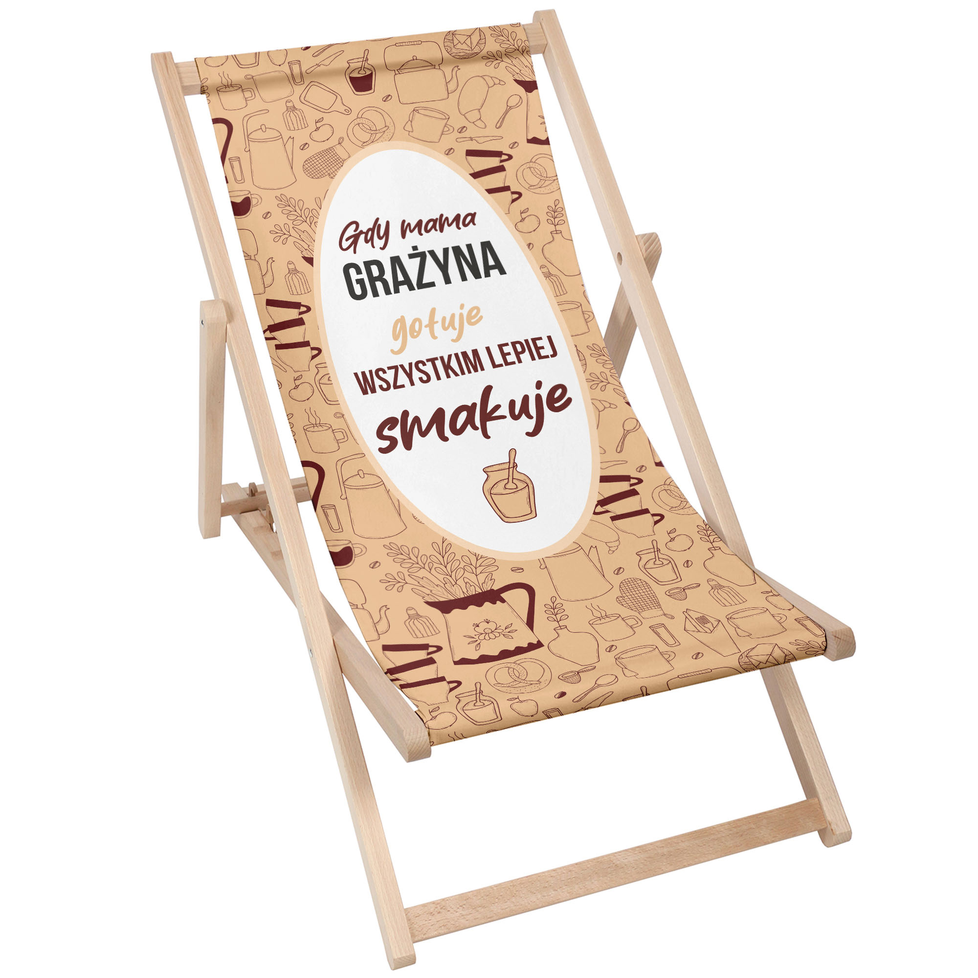 Leżak drewniany Gdy Mama Gotuję PERSONALIZACJA