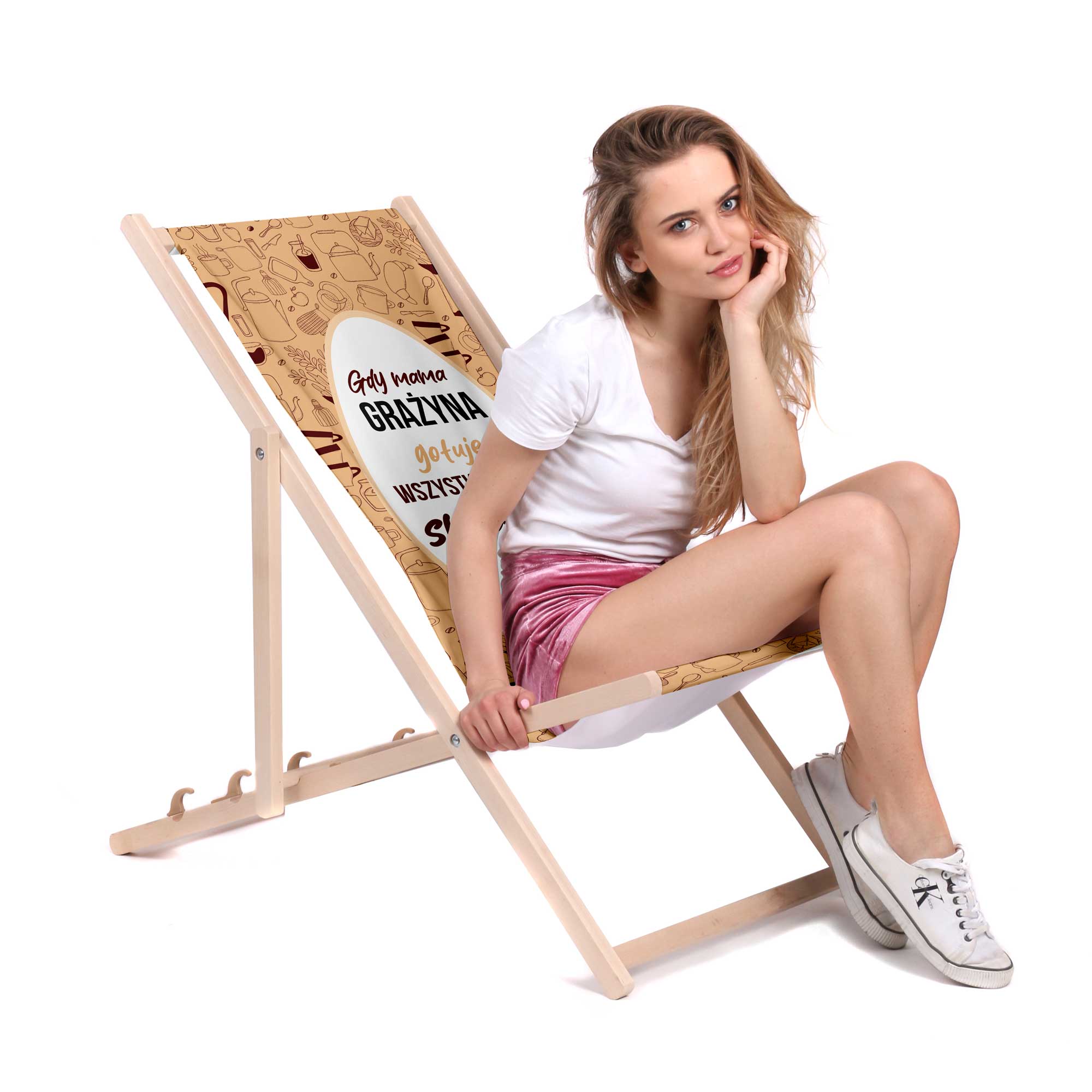 Leżak drewniany Gdy Mama Gotuję PERSONALIZACJA