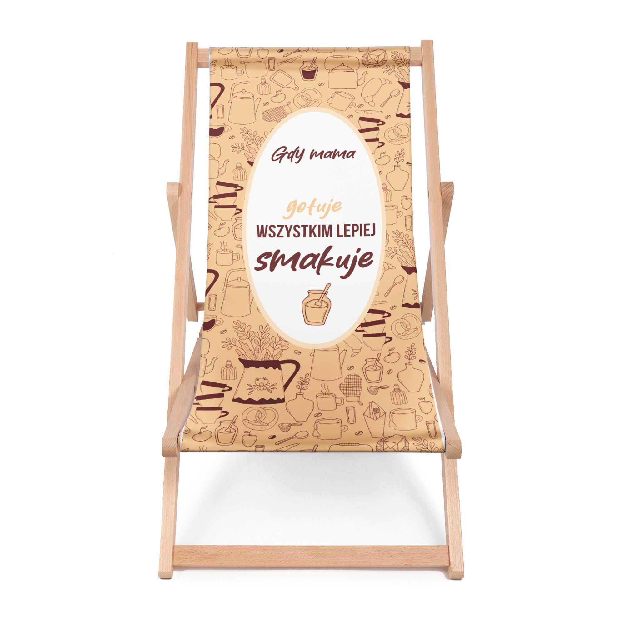 Leżak drewniany Gdy Mama Gotuję PERSONALIZACJA