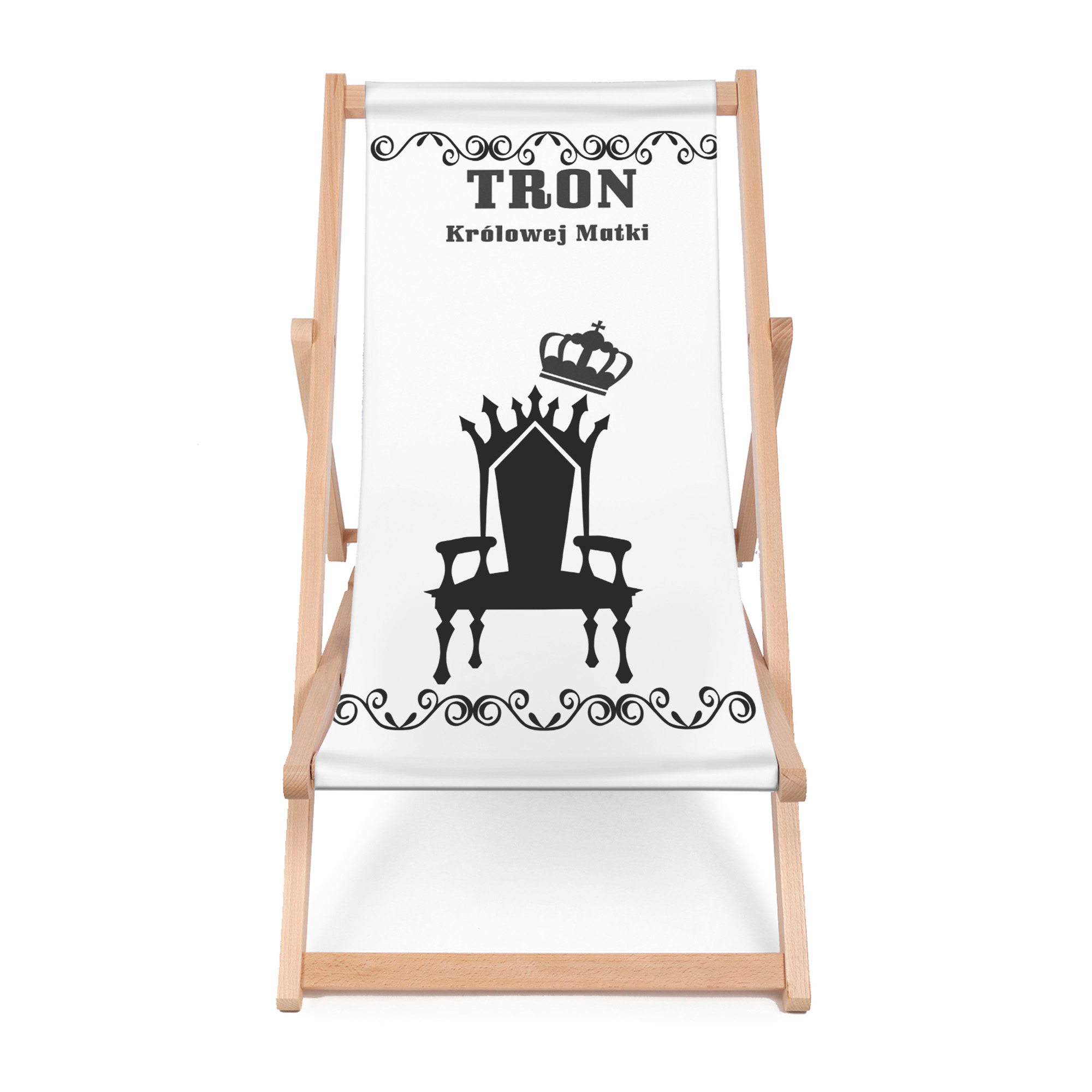Leżak drewniany Tron Królowej PERSONALIZACJA