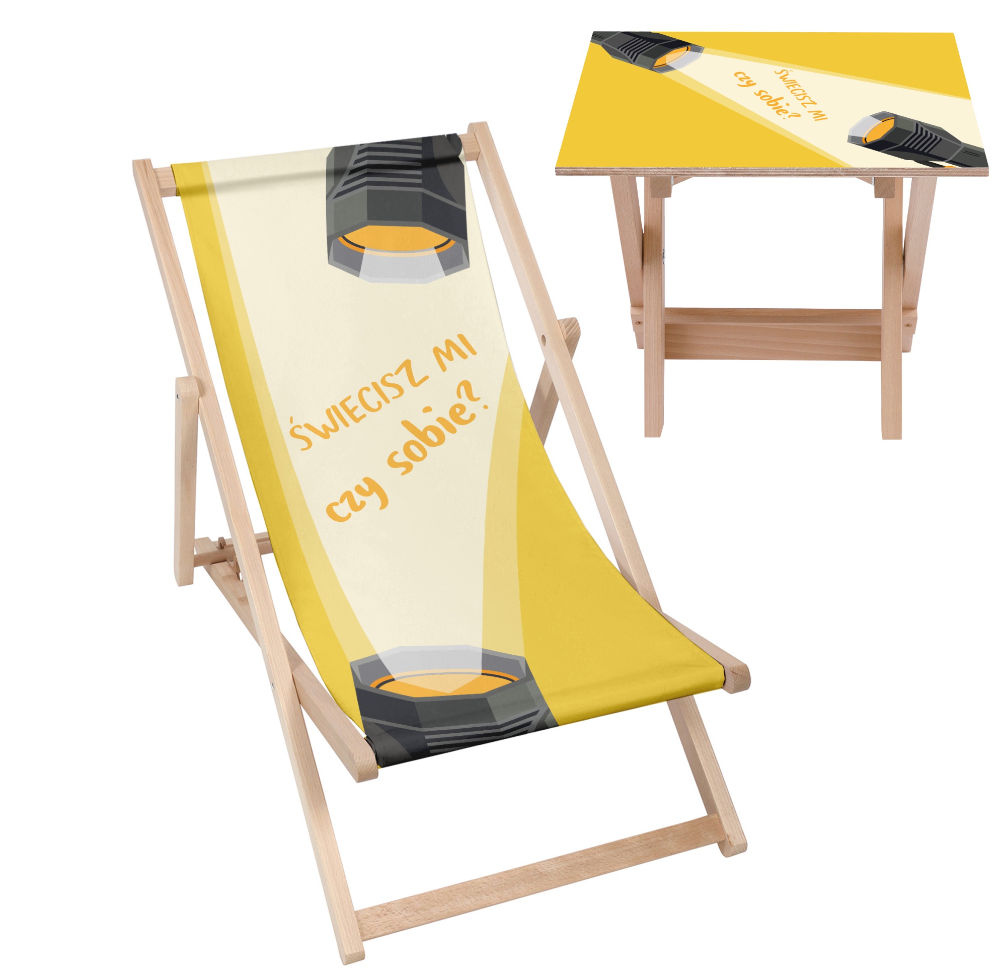 Zestaw Leżak i stolik Świecisz mi czy sobie?