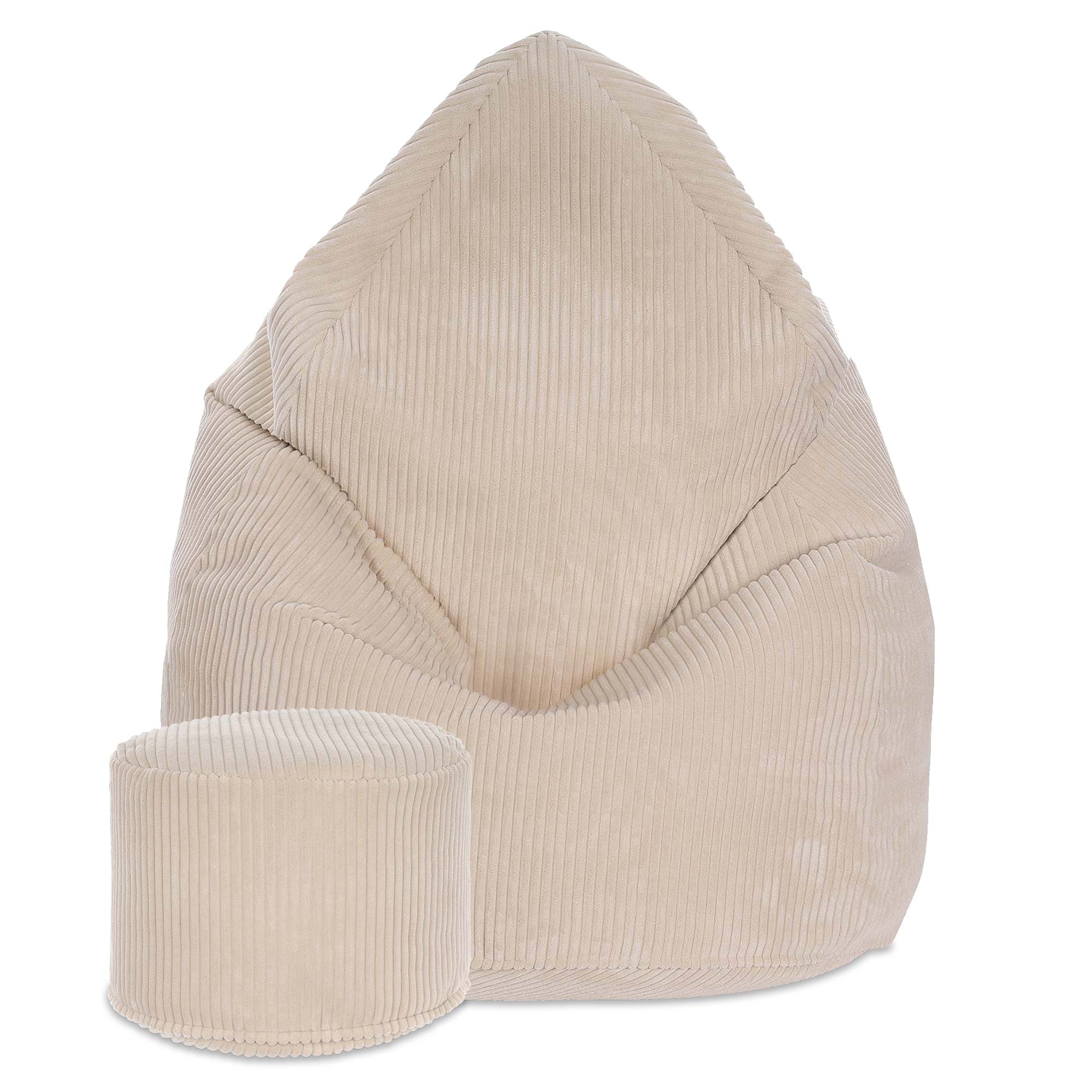 Puf z Podnóżkiem Lincoln Worek Sako Vanilla Ice