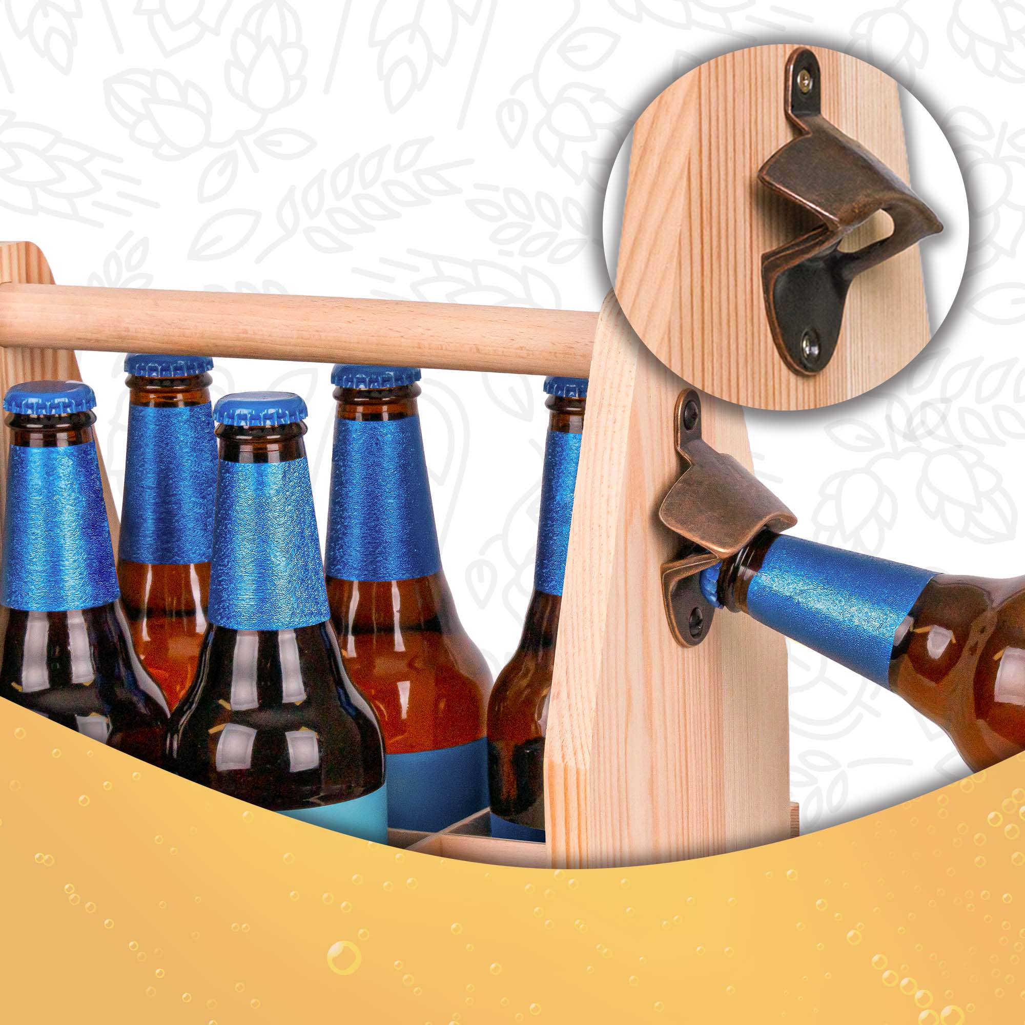 Drewniane Nosidło na Piwo Taty Zapasy na Ciężkie Czasy