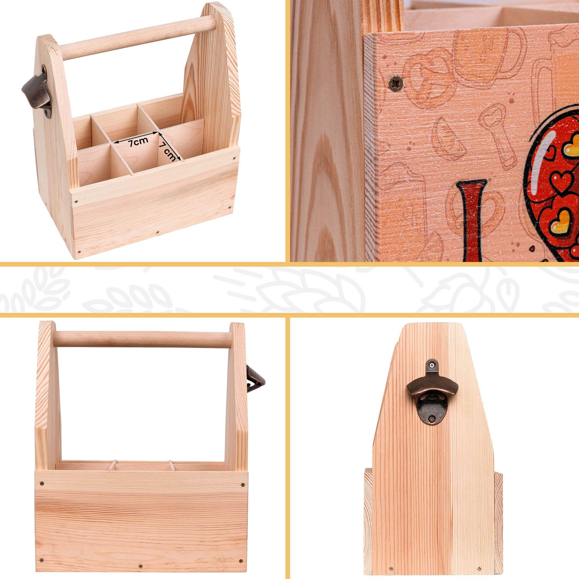 Drewniane Nosidło na Piwo Taty Zapasy na Ciężkie Czasy