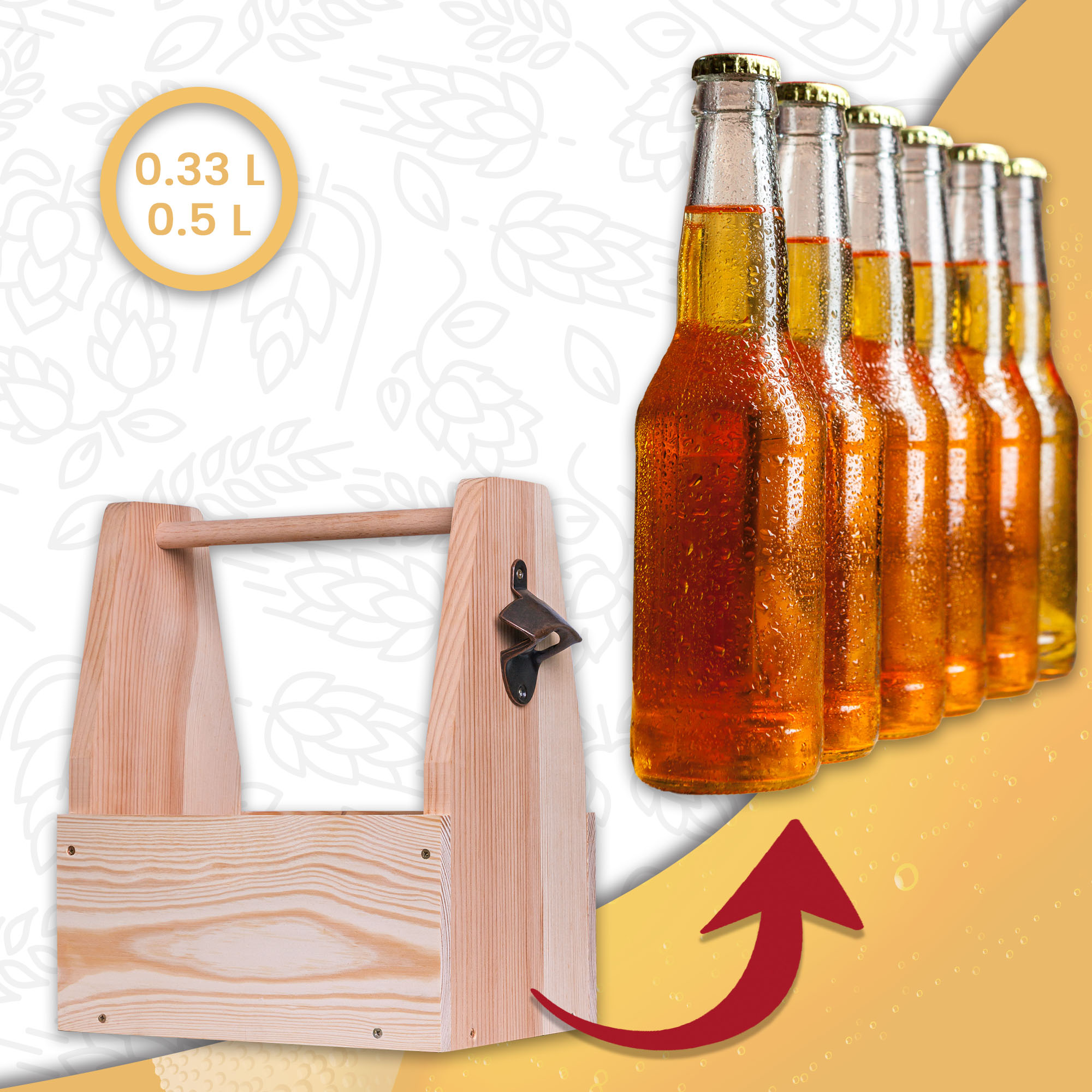 Drewniane Nosidło na Piwo Taty Zapasy na Ciężkie Czasy